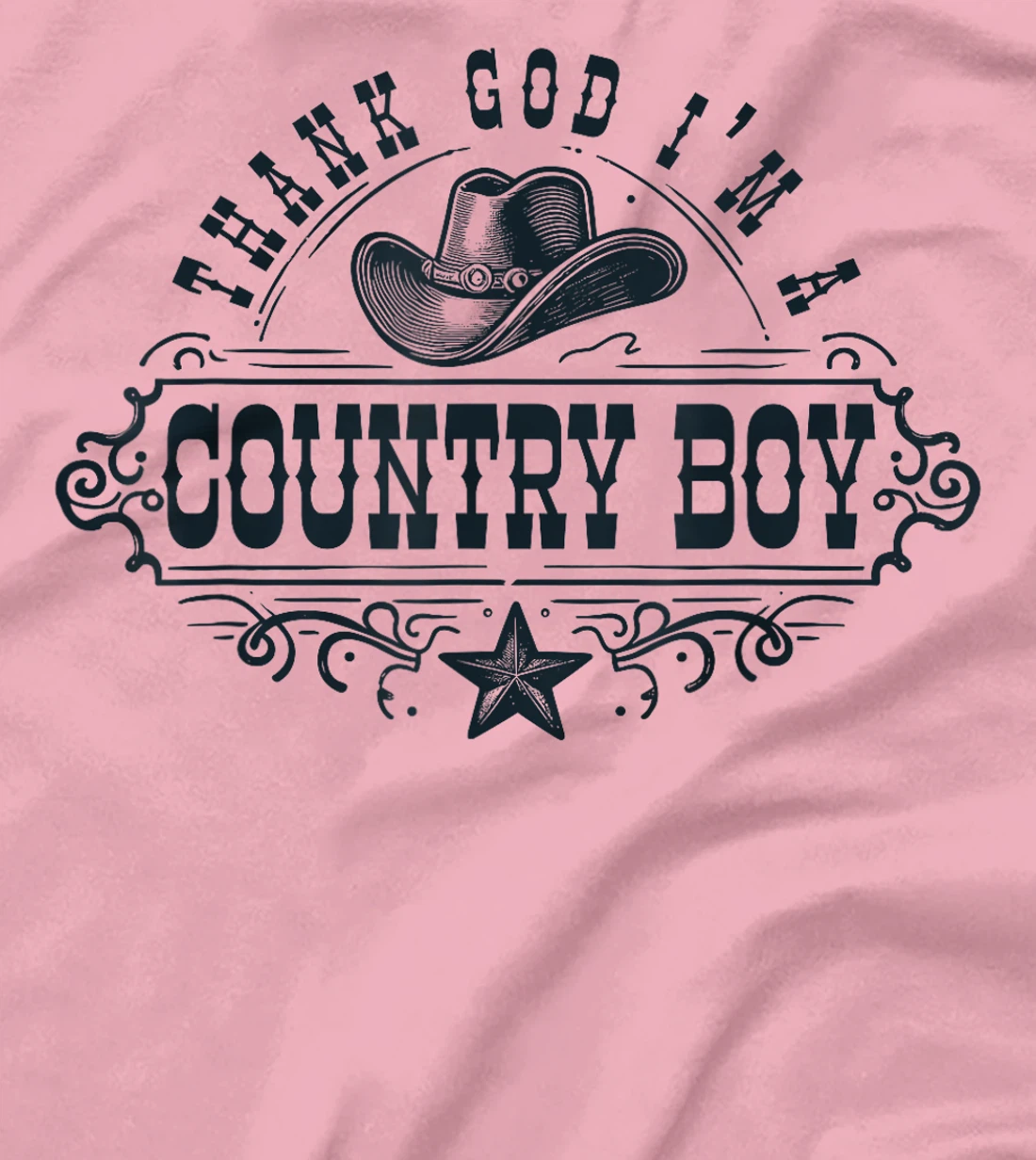 Thank God I'm A Country Music Boy Cowboy Western Retro T-Shirt