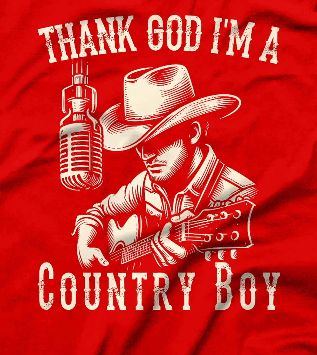 Thank God I'm A Country Music Boy Cowboy Western Retro Premium T-Shirt