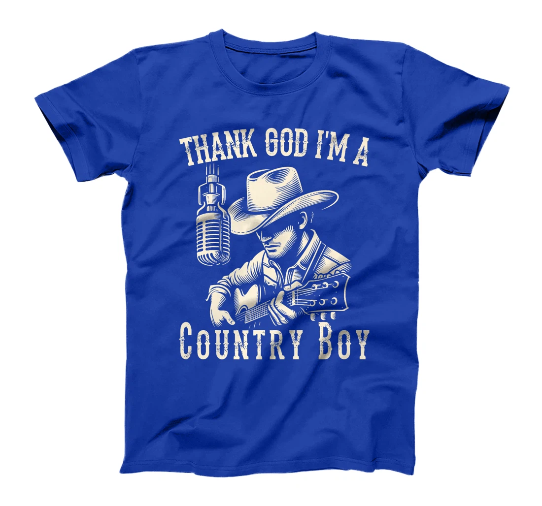 Thank God I'm A Country Music Boy Cowboy Western Retro Premium T-Shirt