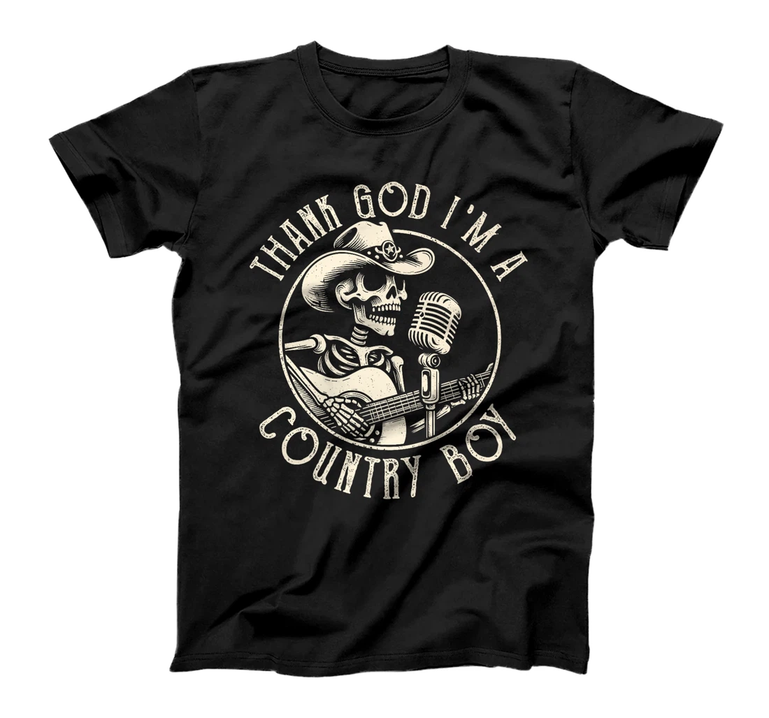 Thank God I'm A Country Music Boy Cowboy Western Retro Premium T-Shirt