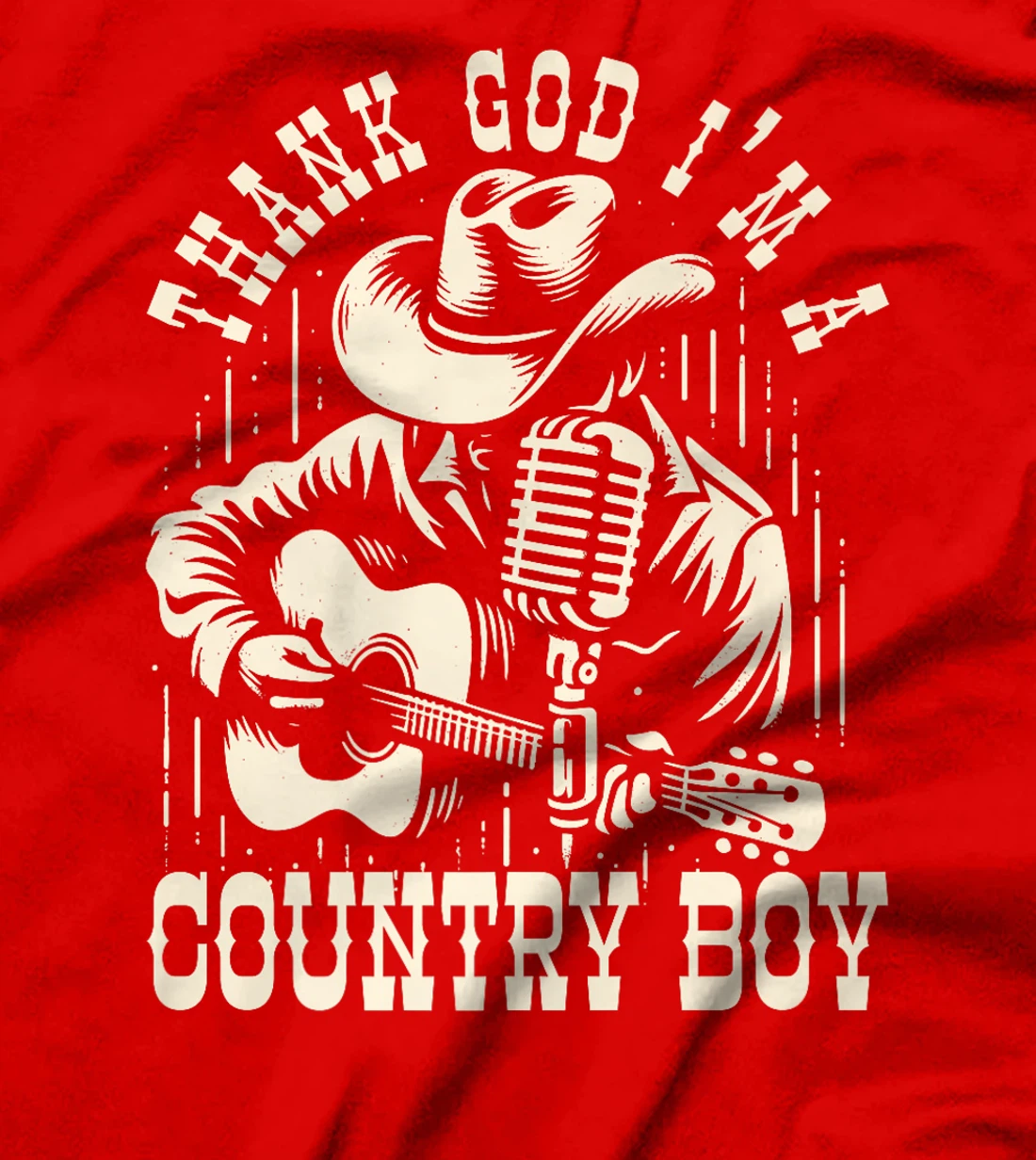 Thank God I'm A Country Music Boy Cowboy Western Retro Premium T-Shirt