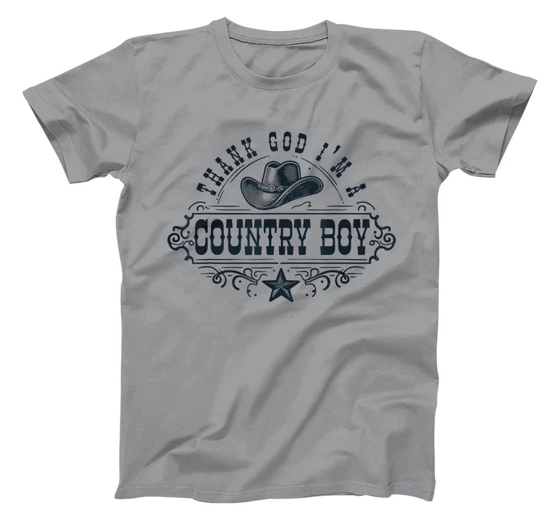 Thank God I'm A Country Music Boy Cowboy Western Retro T-Shirt