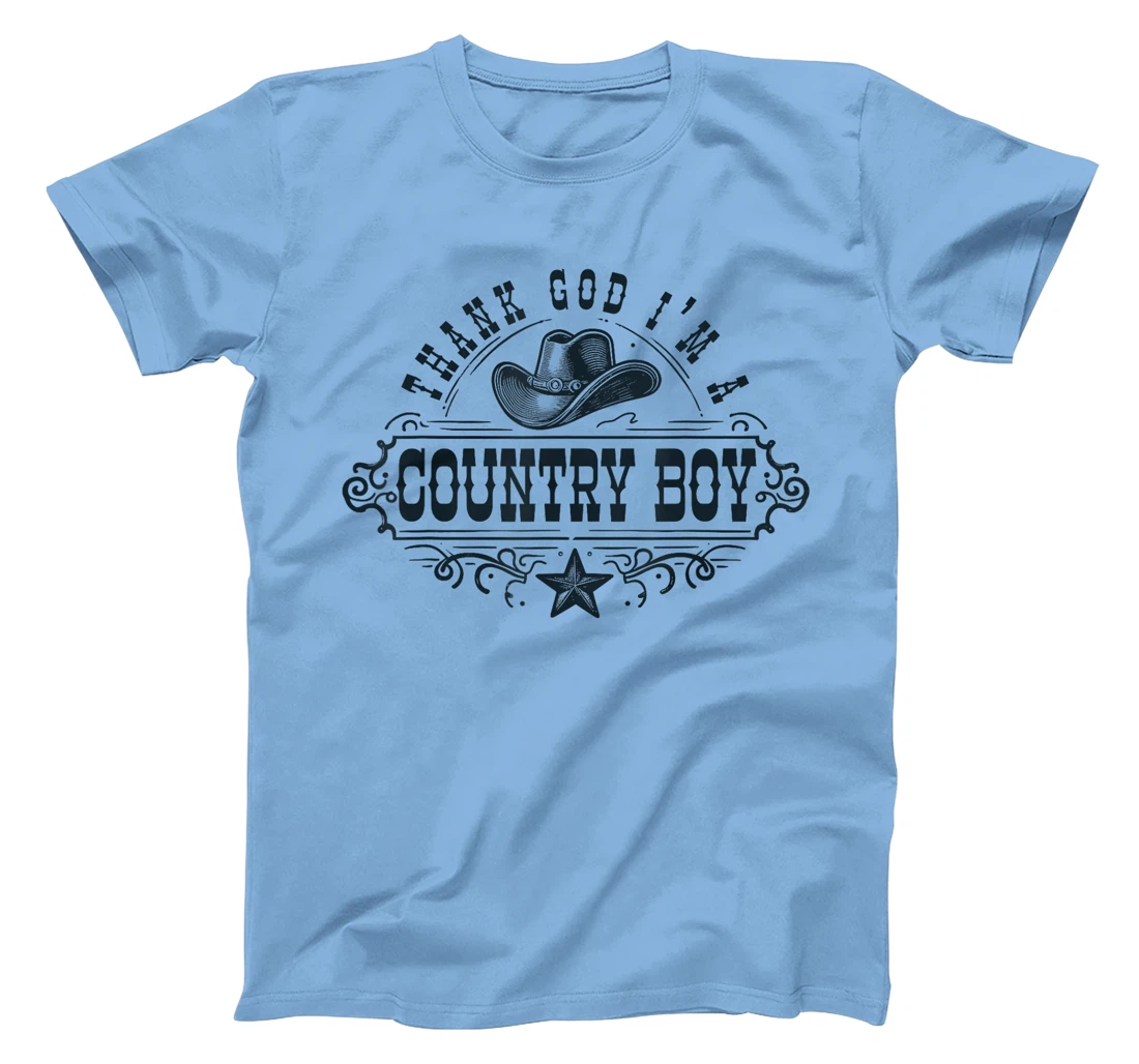 Thank God I'm A Country Music Boy Cowboy Western Retro T-Shirt