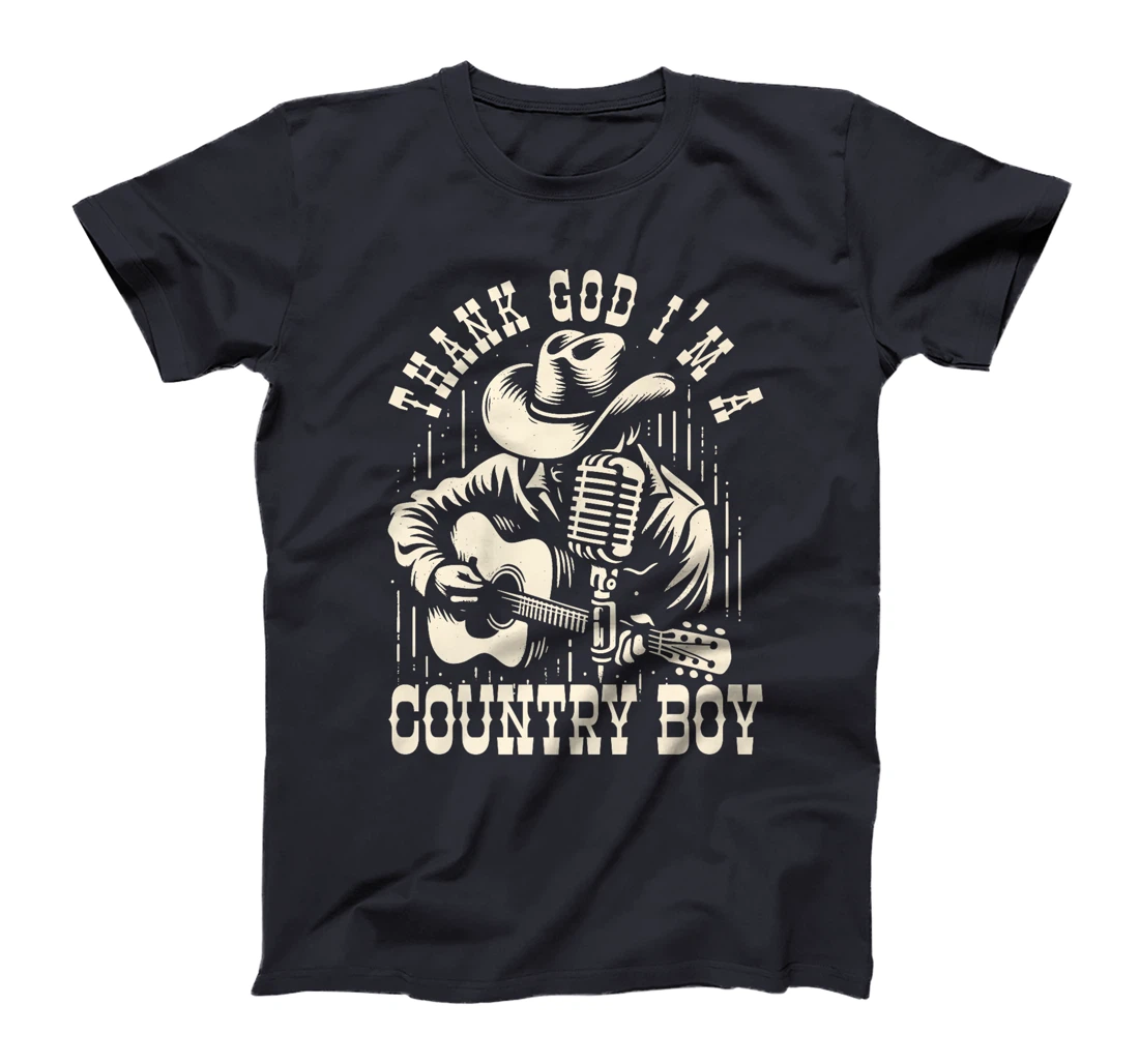 Thank God I'm A Country Music Boy Cowboy Western Retro Premium T-Shirt