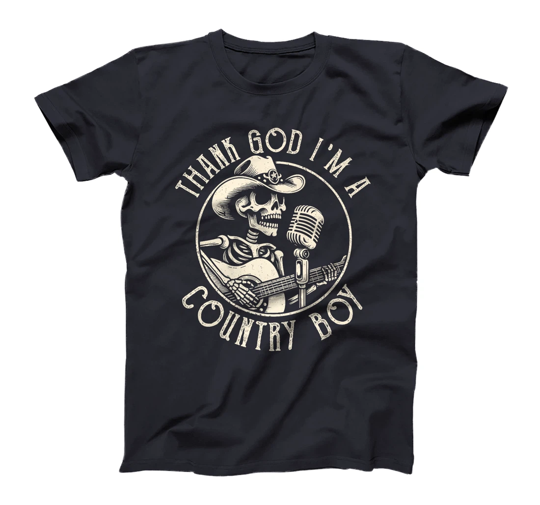 Thank God I'm A Country Music Boy Cowboy Western Retro Premium T-Shirt