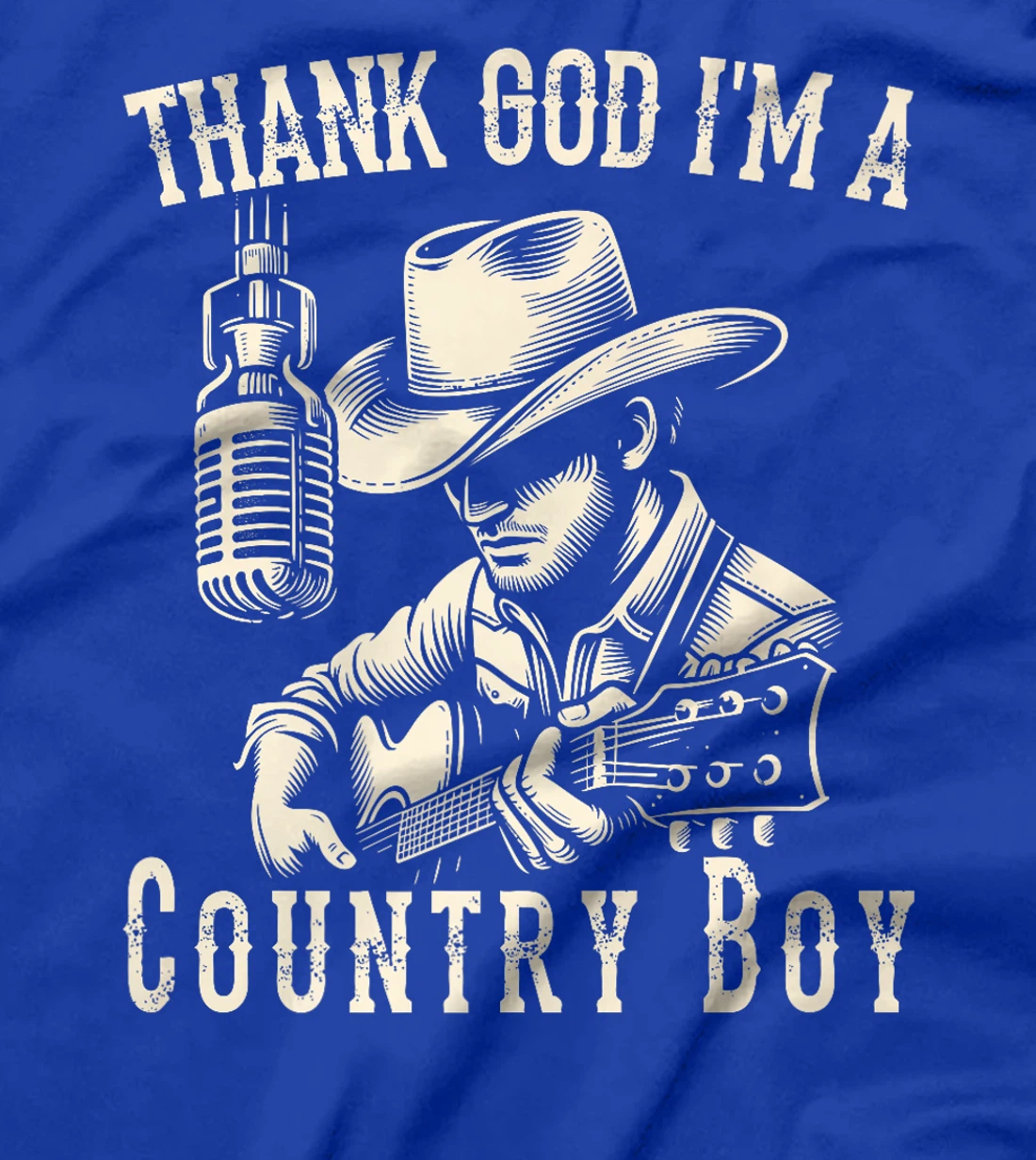 Thank God I'm A Country Music Boy Cowboy Western Retro Premium T-Shirt