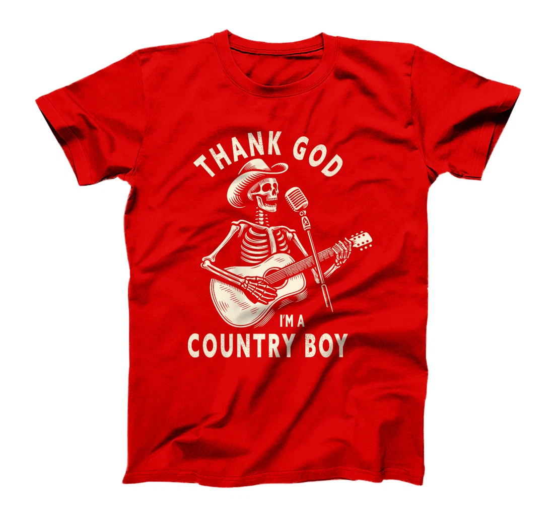 Thank God I'm A Country Music Boy Cowboy Western Retro Premium T-Shirt