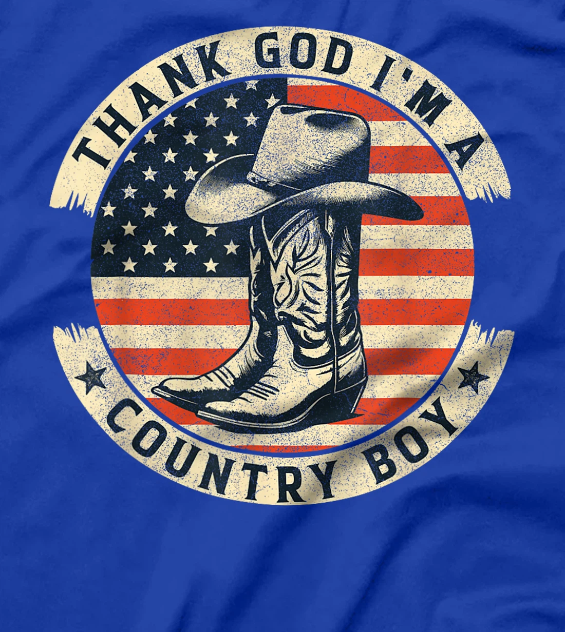Thank God I'm A Country Music Boy Cowboy Western Retro T-Shirt