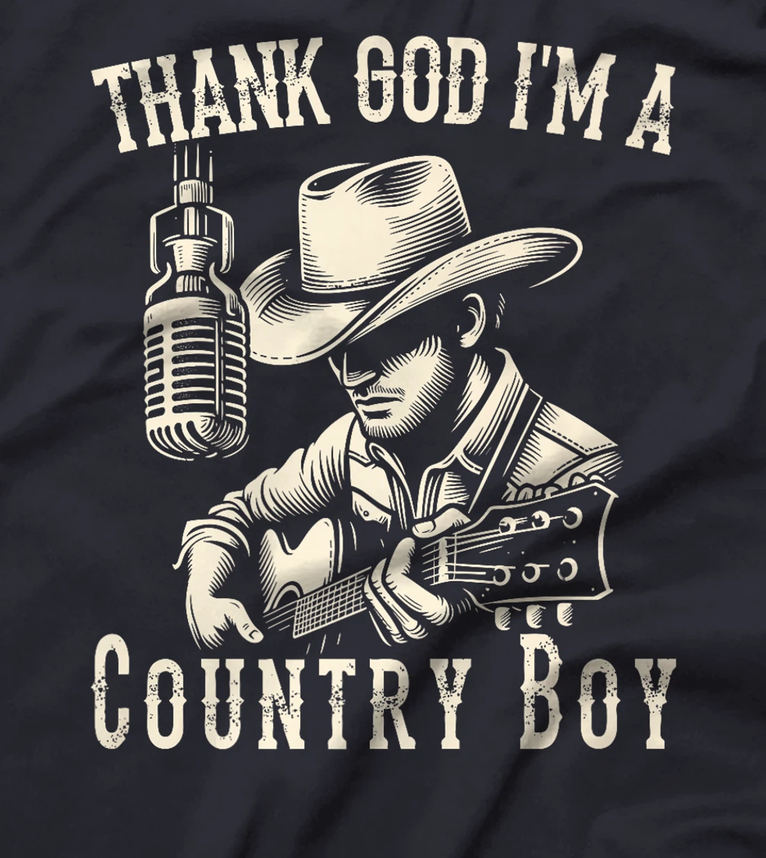 Thank God I'm A Country Music Boy Cowboy Western Retro Premium T-Shirt