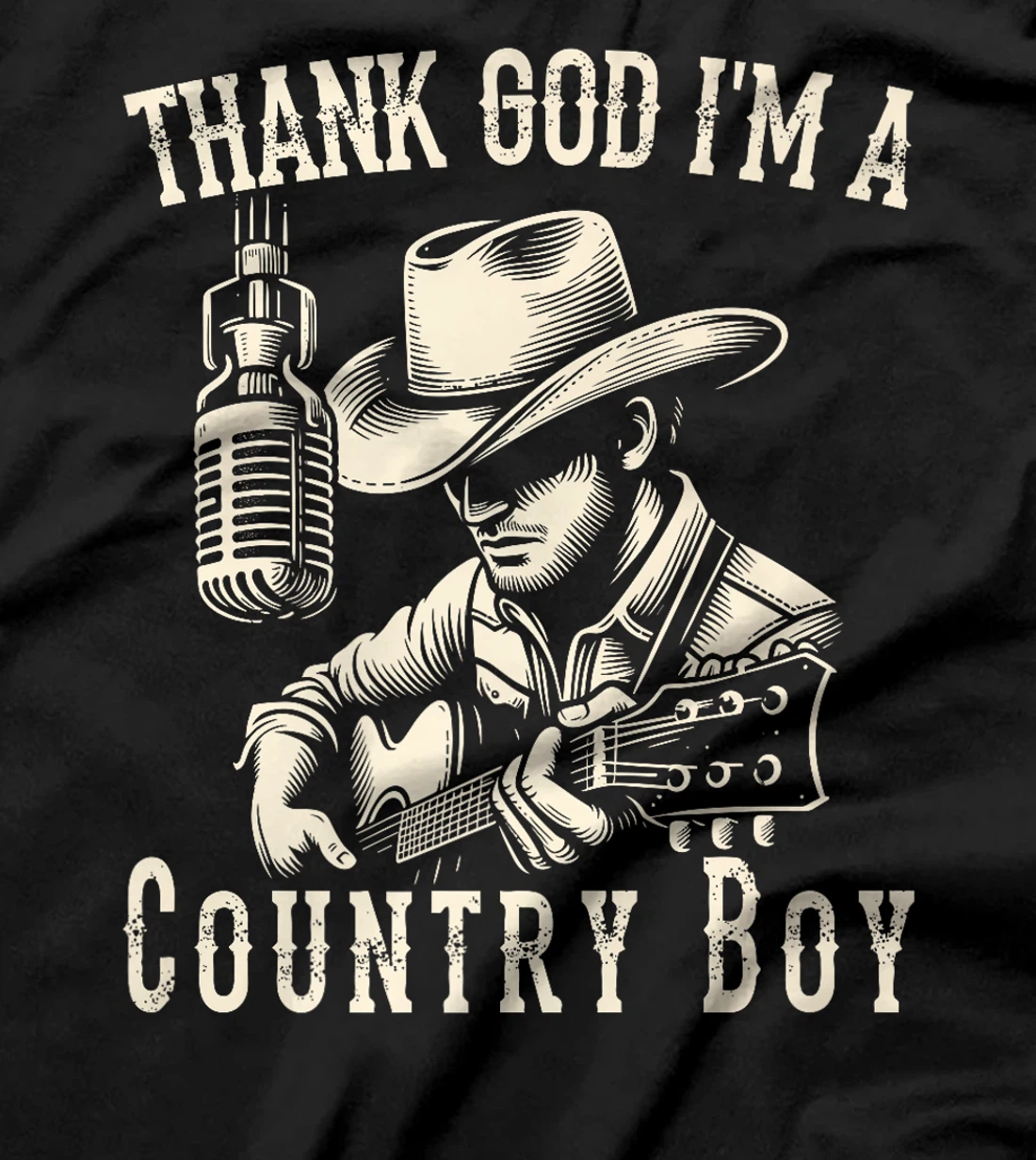 Thank God I'm A Country Music Boy Cowboy Western Retro Premium T-Shirt