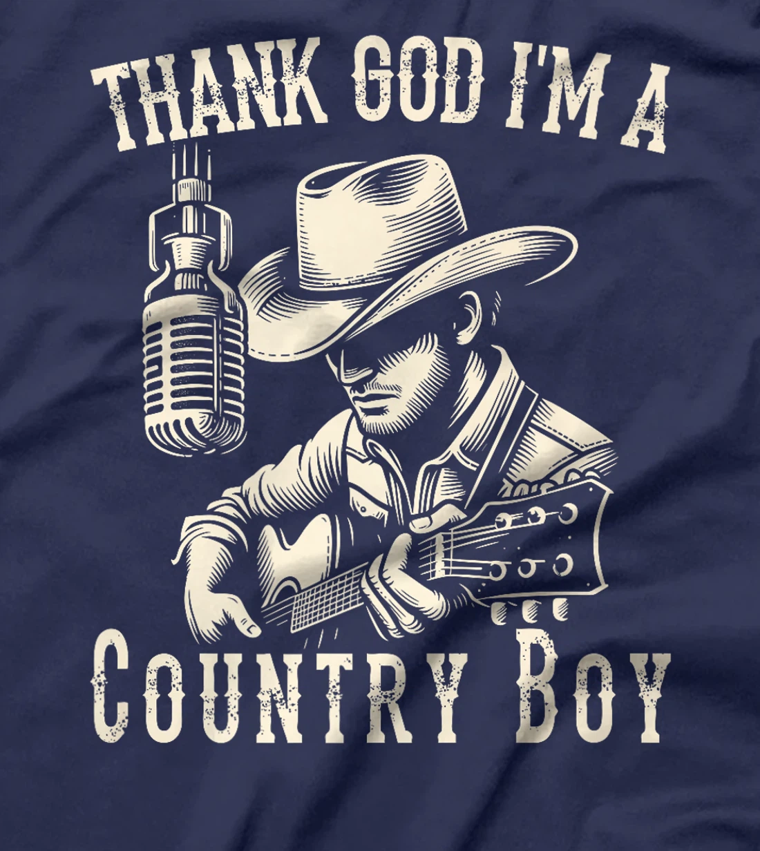Thank God I'm A Country Music Boy Cowboy Western Retro Premium T-Shirt