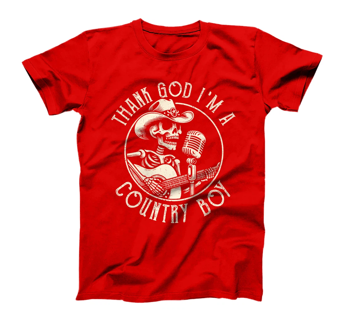 Thank God I'm A Country Music Boy Cowboy Western Retro Premium T-Shirt