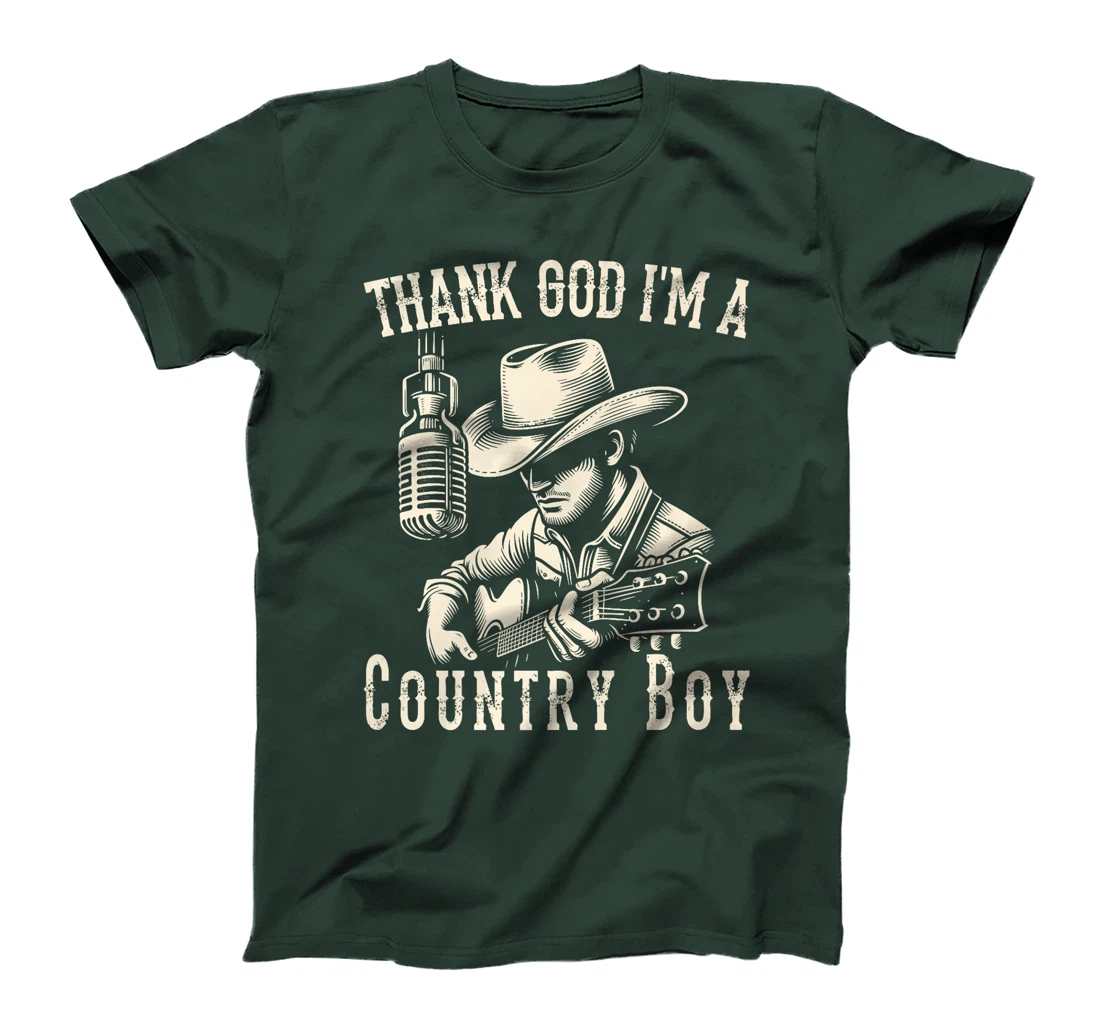 Thank God I'm A Country Music Boy Cowboy Western Retro Premium T-Shirt