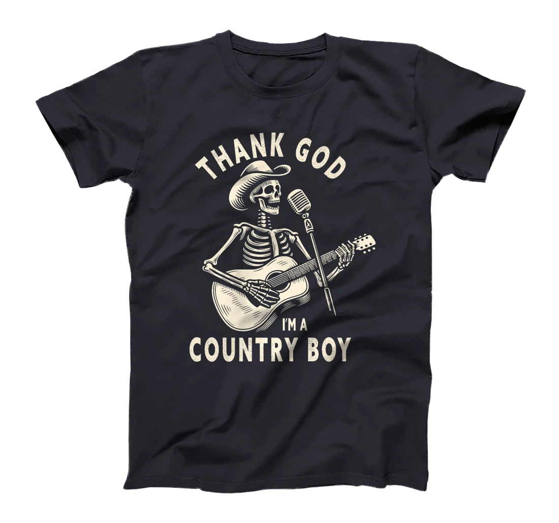 Thank God I'm A Country Music Boy Cowboy Western Retro Premium T-Shirt