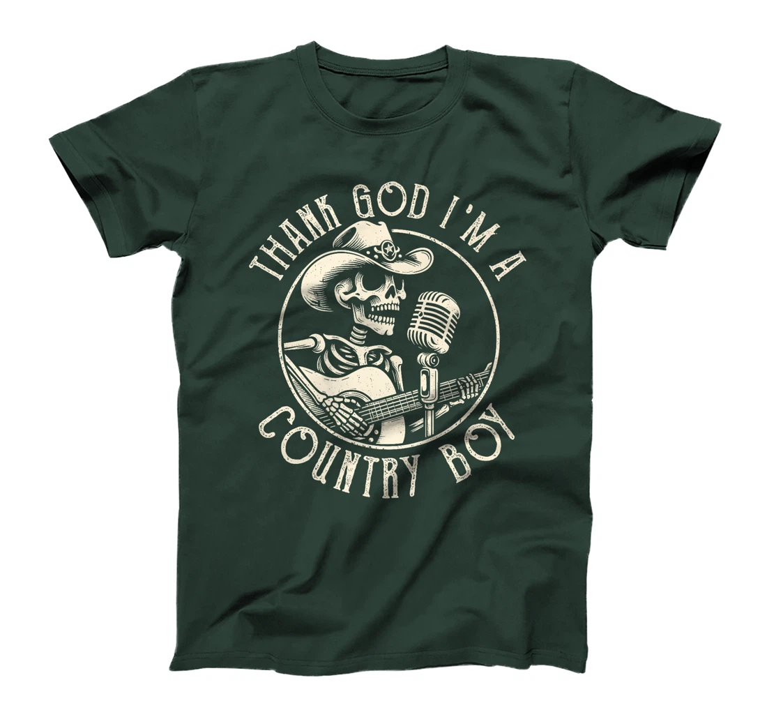 Thank God I'm A Country Music Boy Cowboy Western Retro Premium T-Shirt