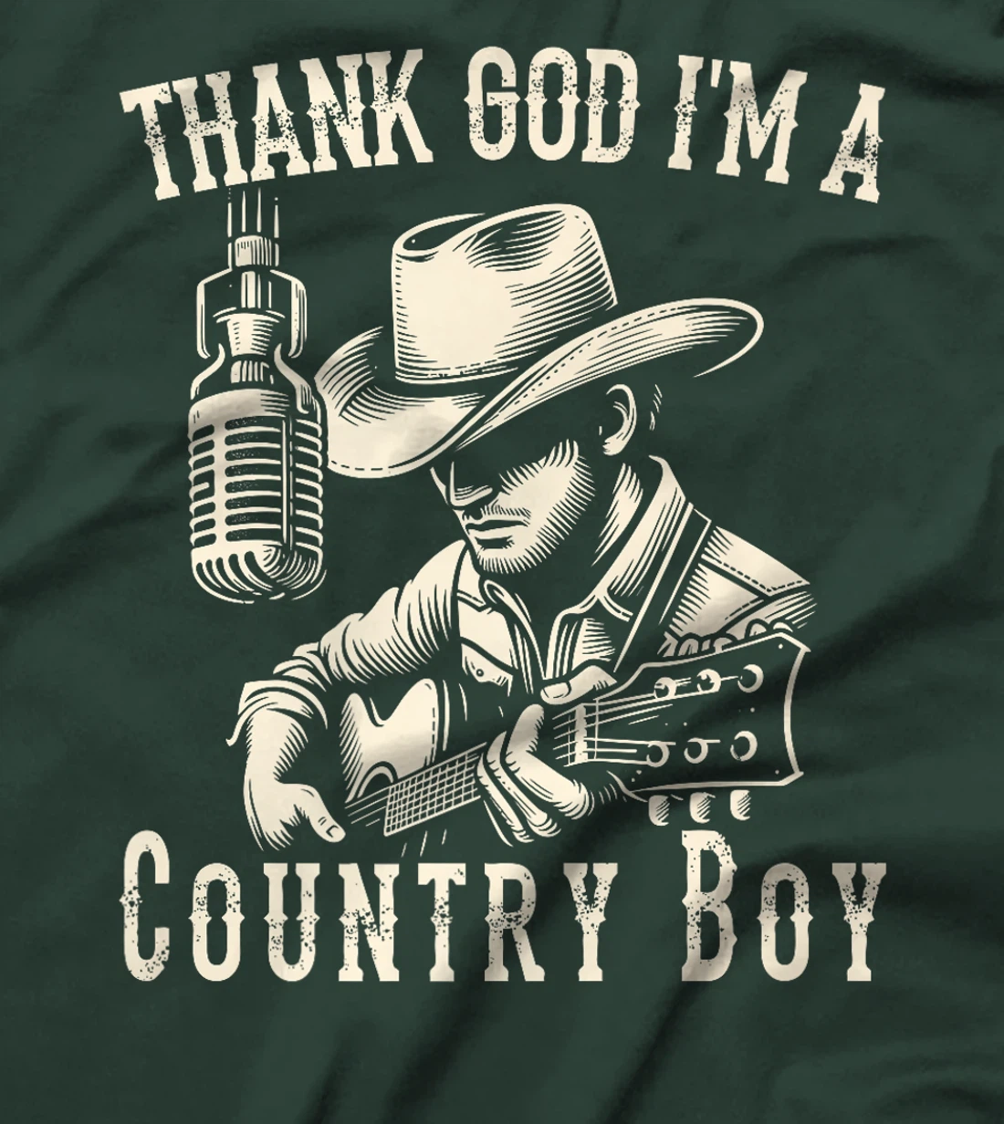 Thank God I'm A Country Music Boy Cowboy Western Retro Premium T-Shirt