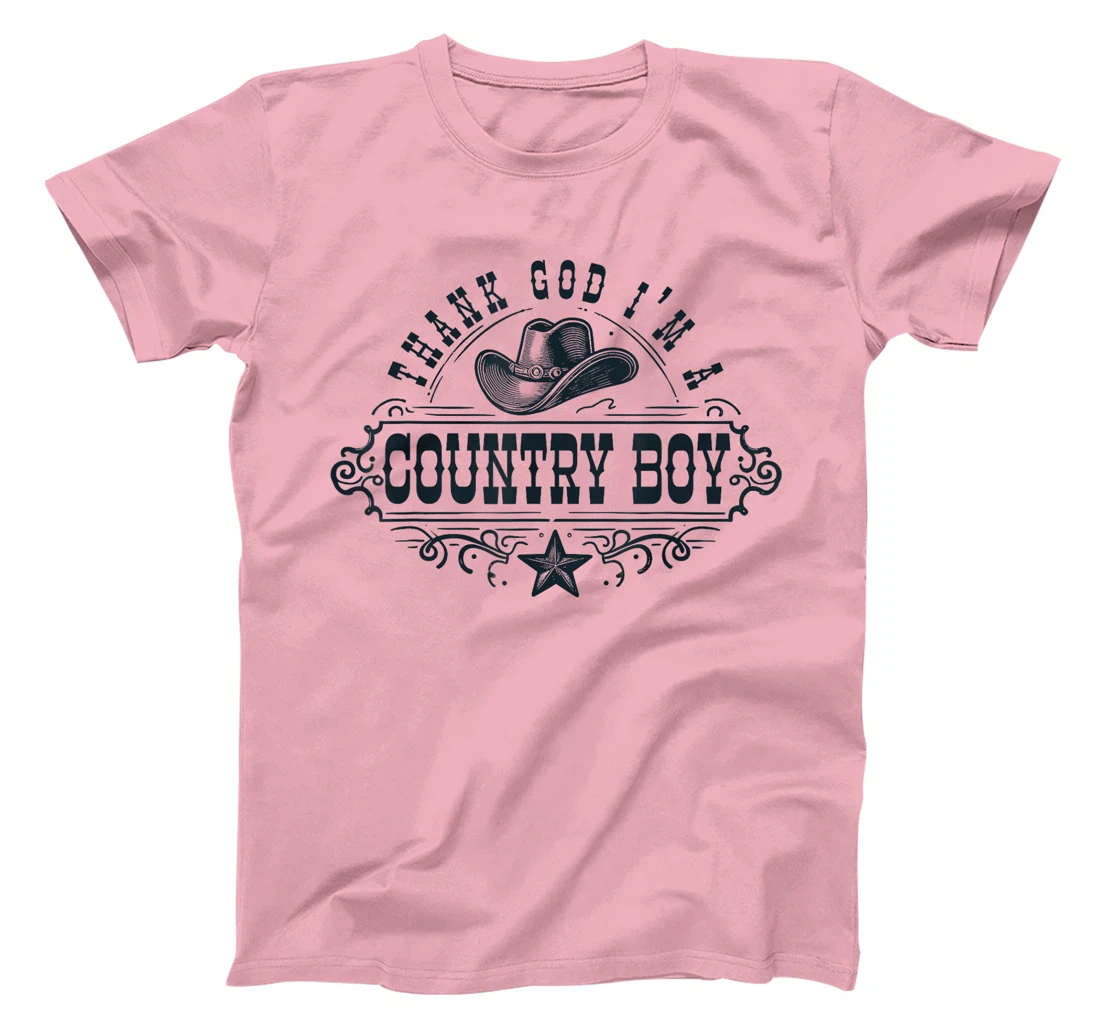Thank God I'm A Country Music Boy Cowboy Western Retro T-Shirt