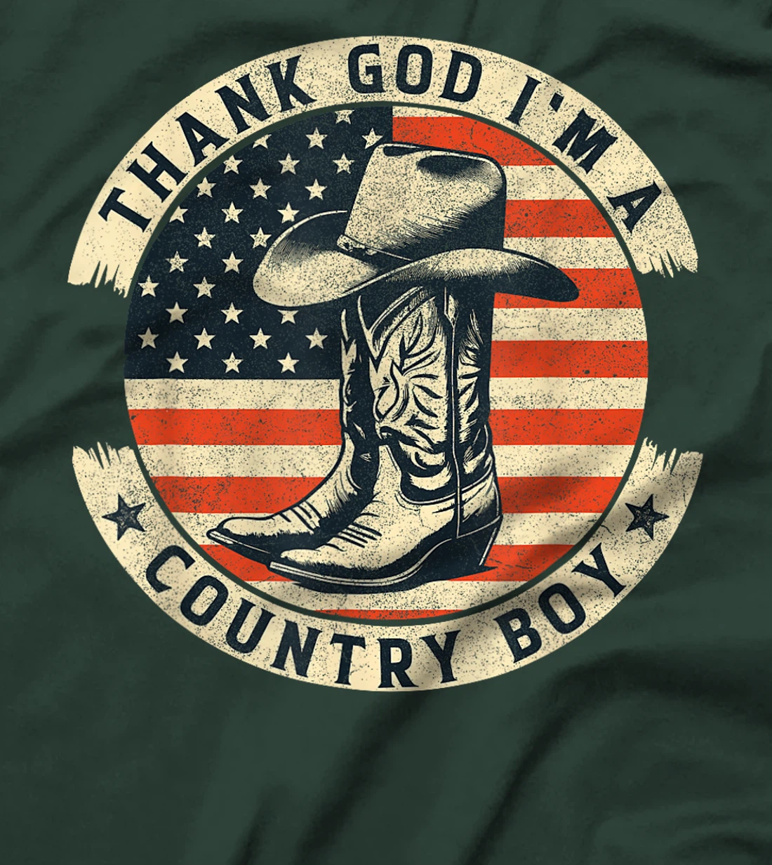 Thank God I'm A Country Music Boy Cowboy Western Retro T-Shirt