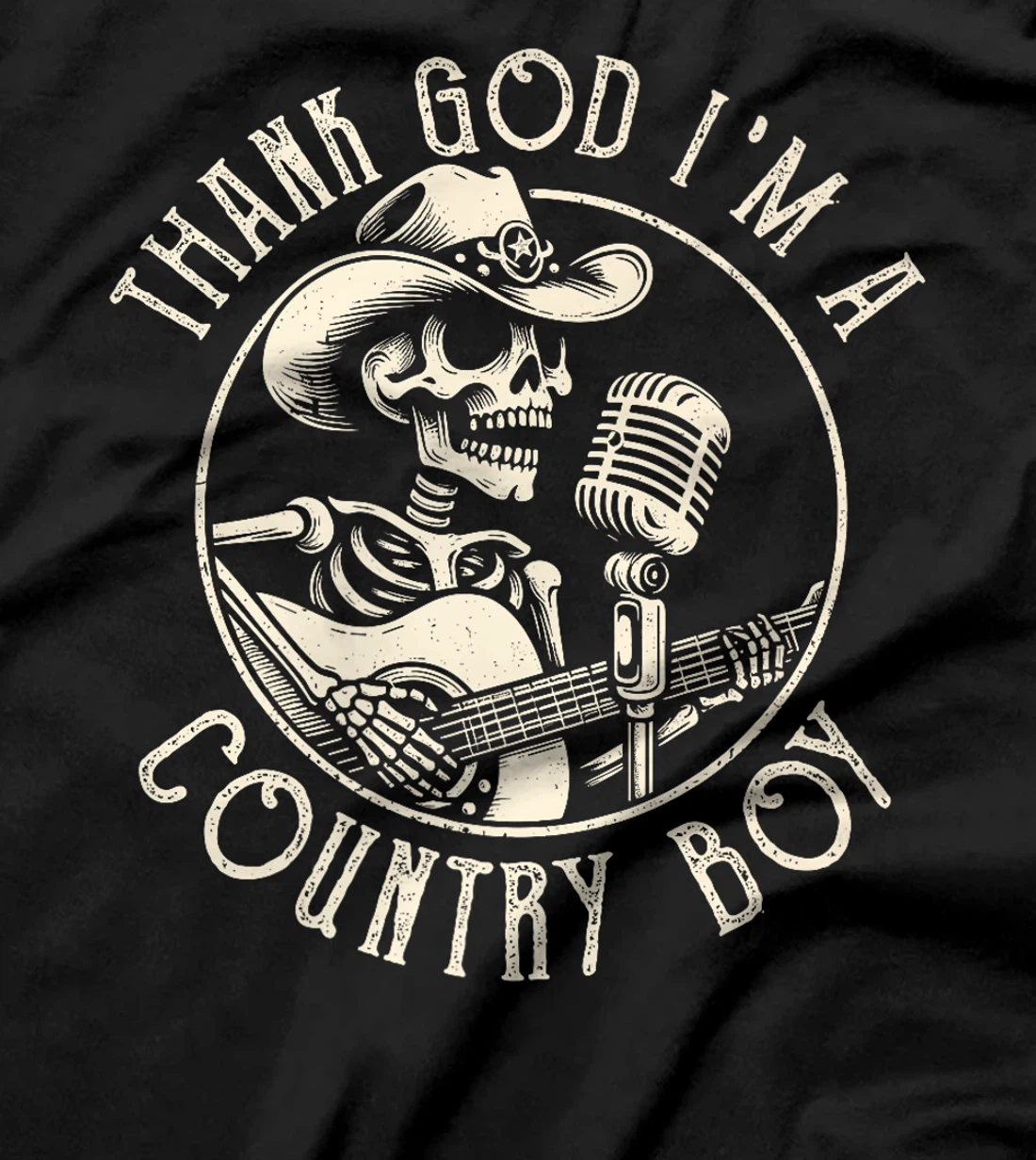 Thank God I'm A Country Music Boy Cowboy Western Retro Premium T-Shirt