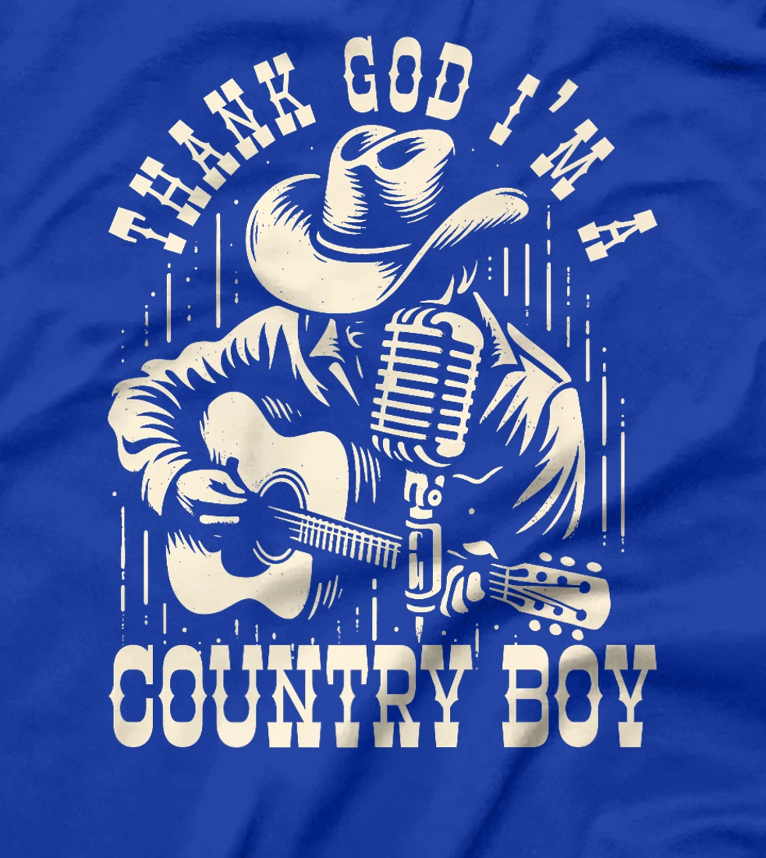 Thank God I'm A Country Music Boy Cowboy Western Retro Premium T-Shirt