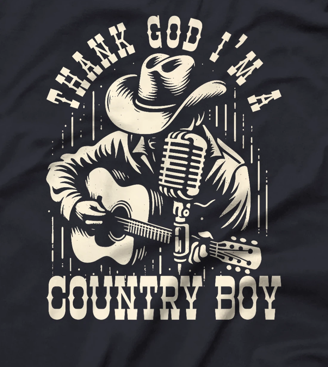 Thank God I'm A Country Music Boy Cowboy Western Retro Premium T-Shirt