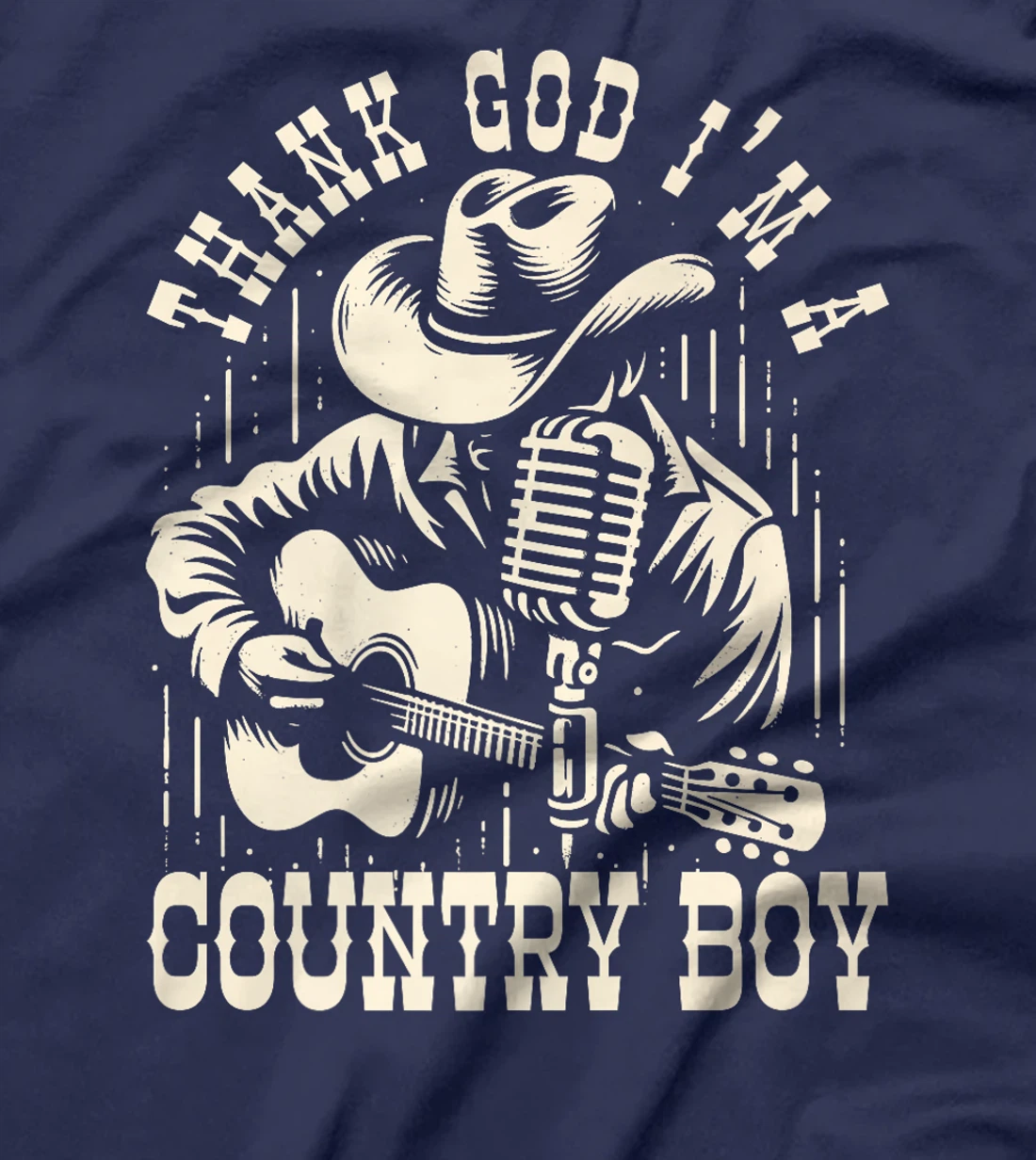 Thank God I'm A Country Music Boy Cowboy Western Retro Premium T-Shirt