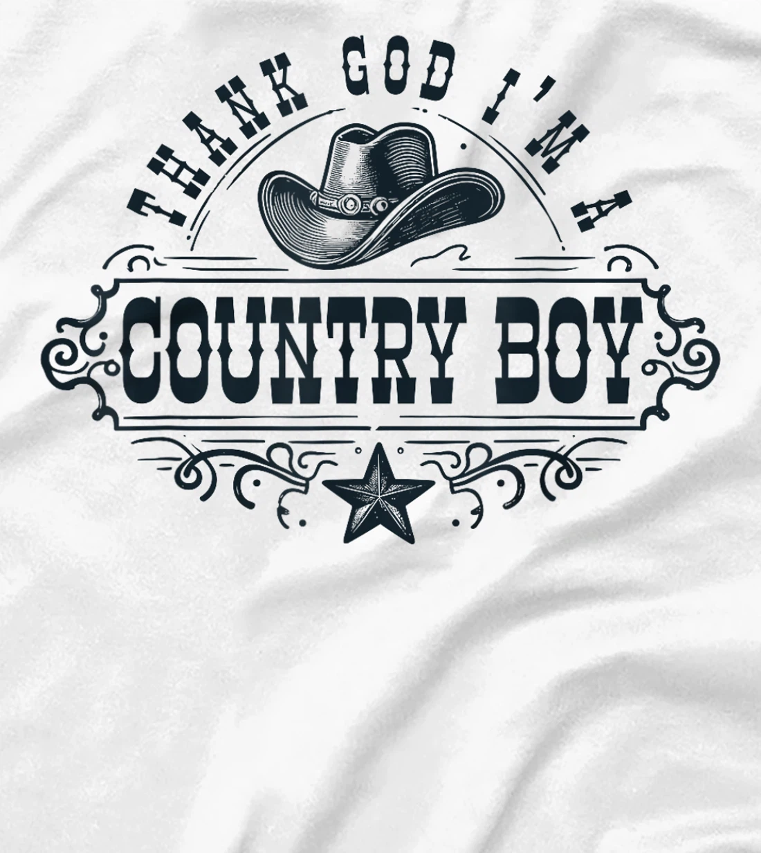 Thank God I'm A Country Music Boy Cowboy Western Retro T-Shirt