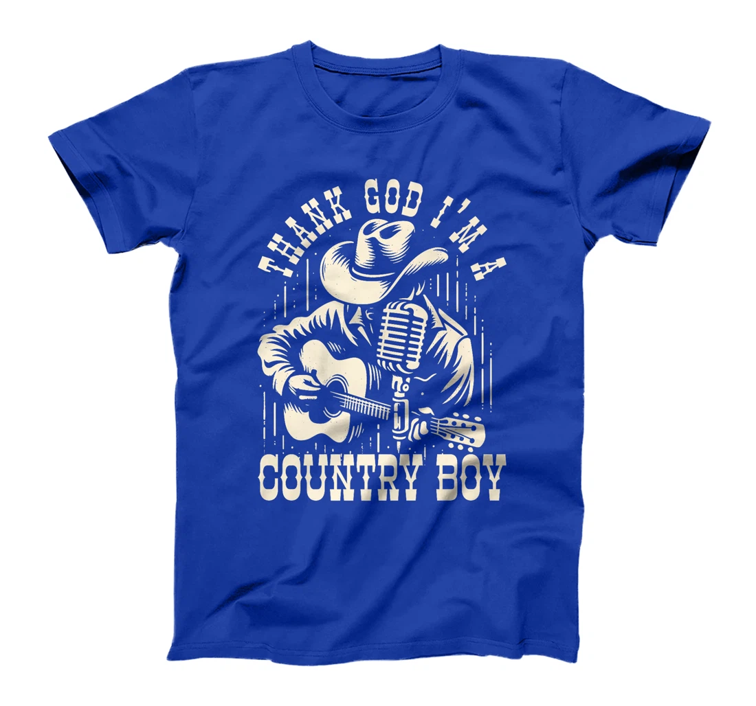 Thank God I'm A Country Music Boy Cowboy Western Retro Premium T-Shirt