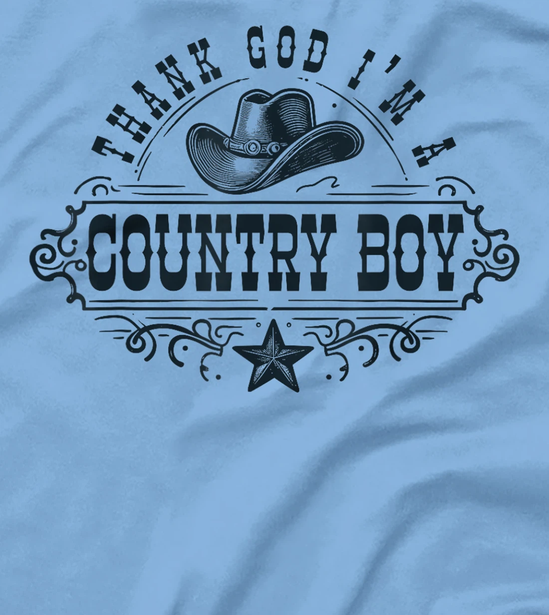 Thank God I'm A Country Music Boy Cowboy Western Retro T-Shirt