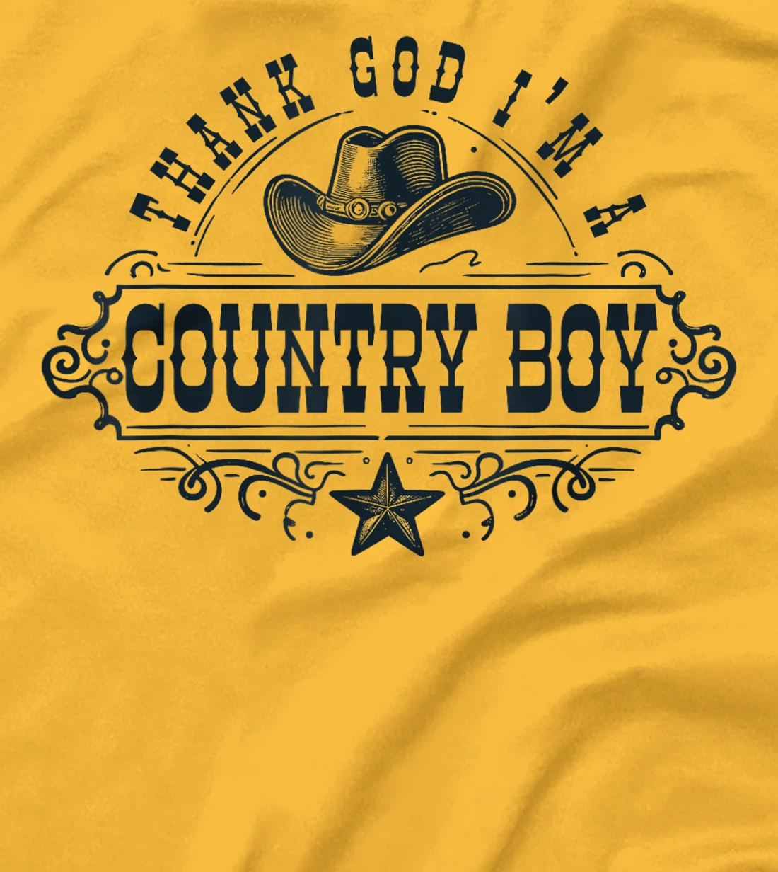Thank God I'm A Country Music Boy Cowboy Western Retro T-Shirt