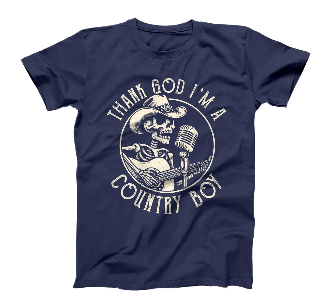 Thank God I'm A Country Music Boy Cowboy Western Retro Premium T-Shirt