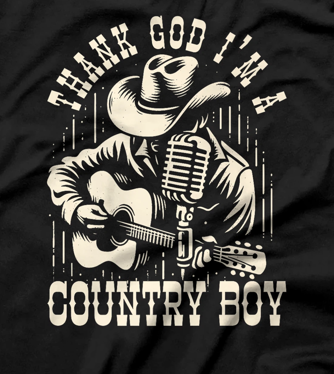 Thank God I'm A Country Music Boy Cowboy Western Retro Premium T-Shirt