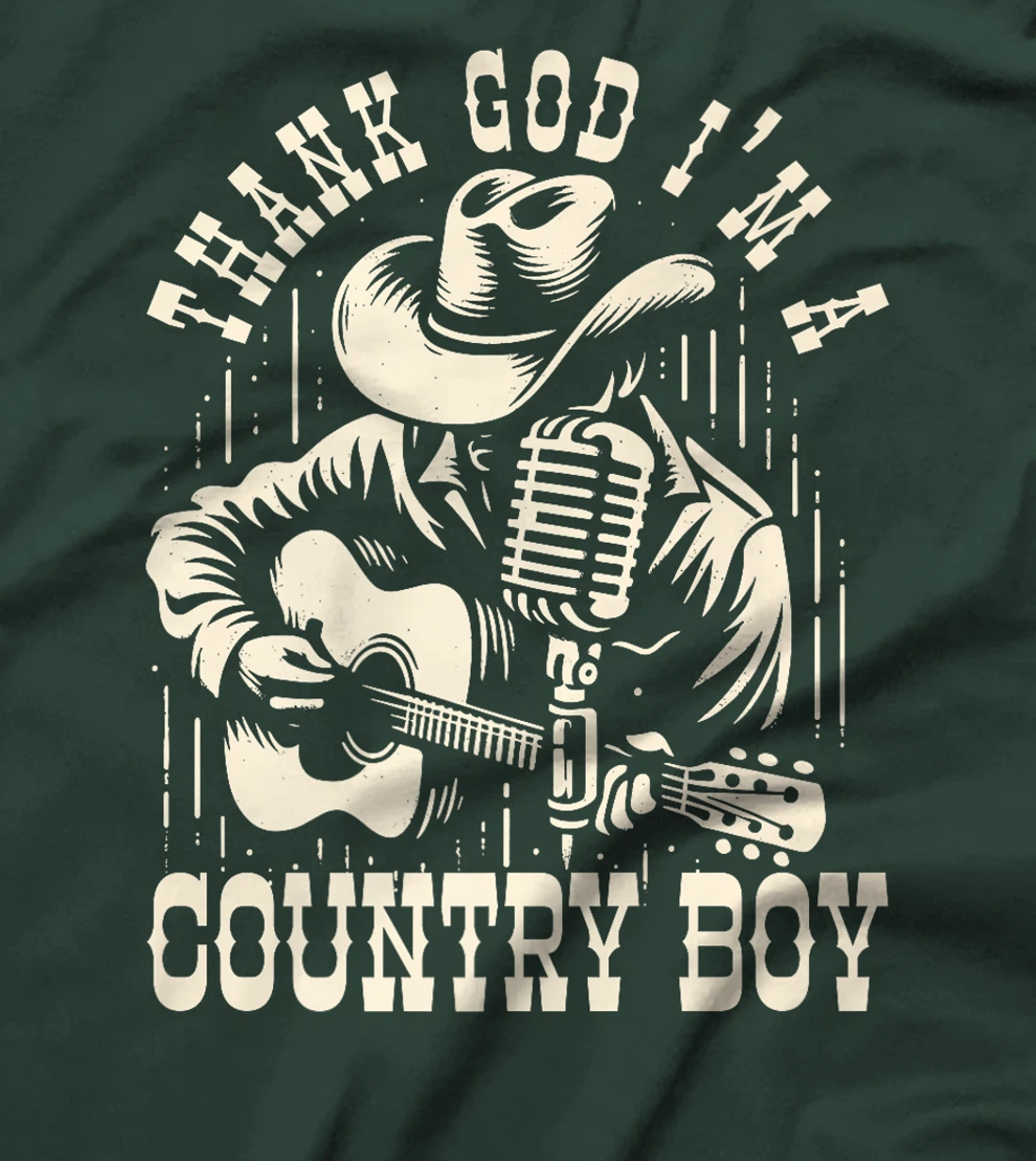 Thank God I'm A Country Music Boy Cowboy Western Retro Premium T-Shirt