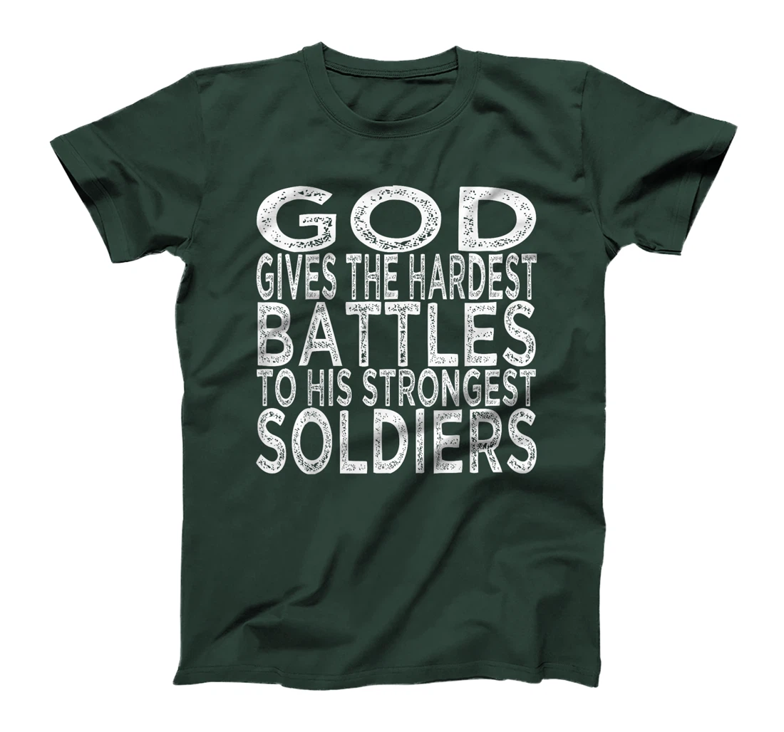 Lung Cancer Awareness Fighter Warrior Survivor, God T-Shirt