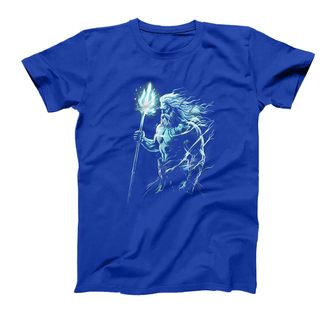 Poseidon Trident Mythological Greek god Blue T-Shirt