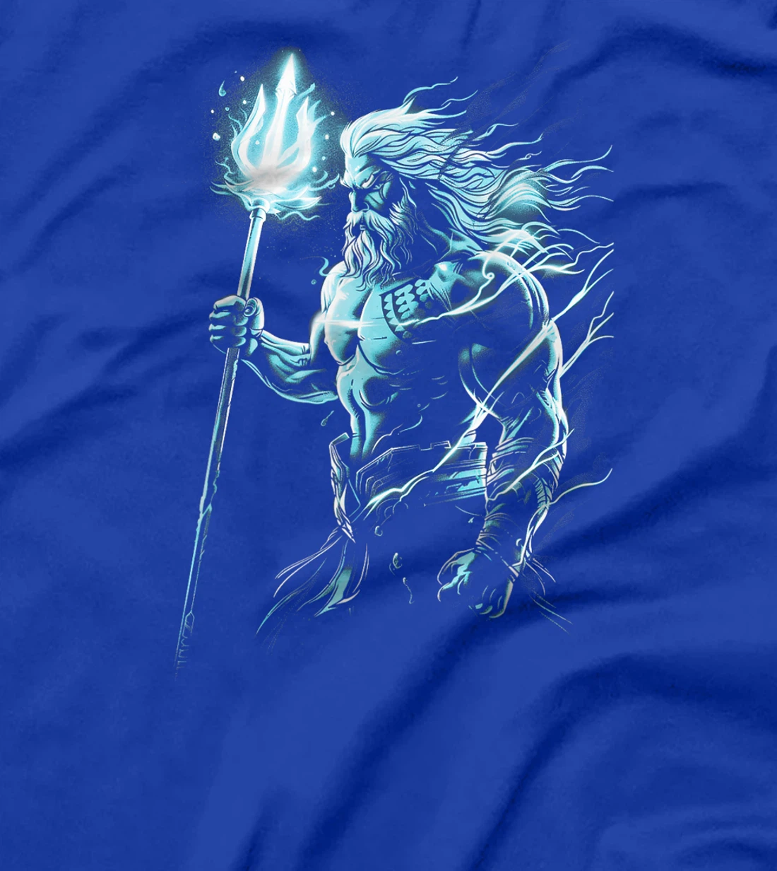 Poseidon Trident Mythological Greek god Blue T-Shirt
