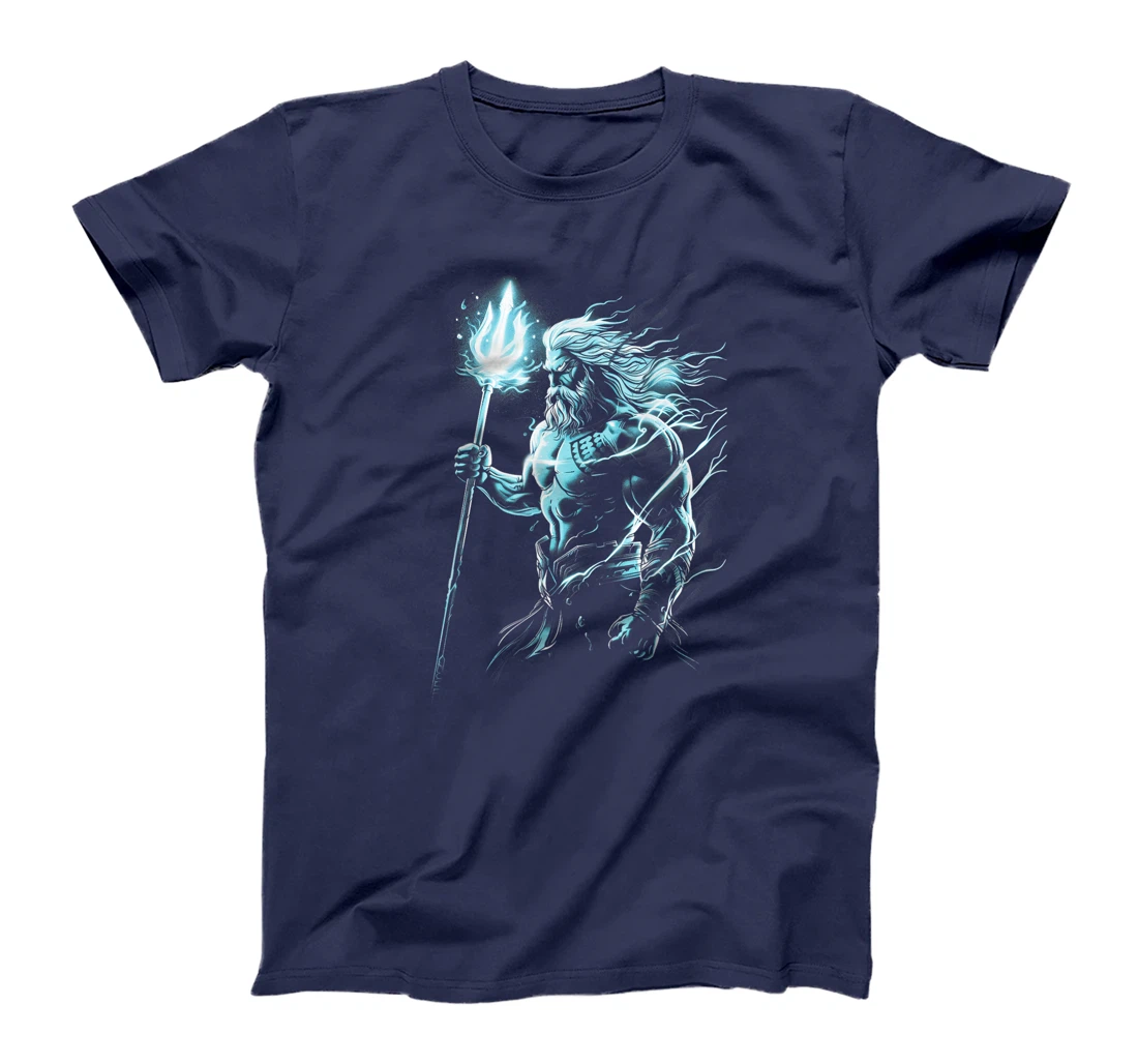 Poseidon Trident Mythological Greek god Blue T-Shirt