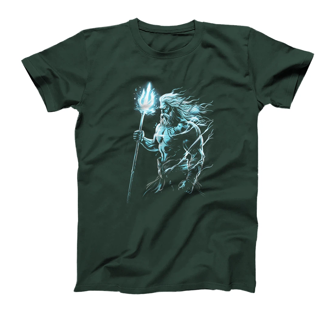 Poseidon Trident Mythological Greek god Blue T-Shirt
