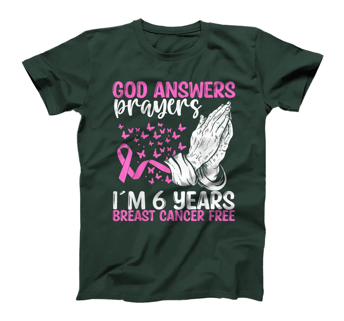 6 Years Breast Cancer Free God Prayer Cancer Awareness T-Shirt