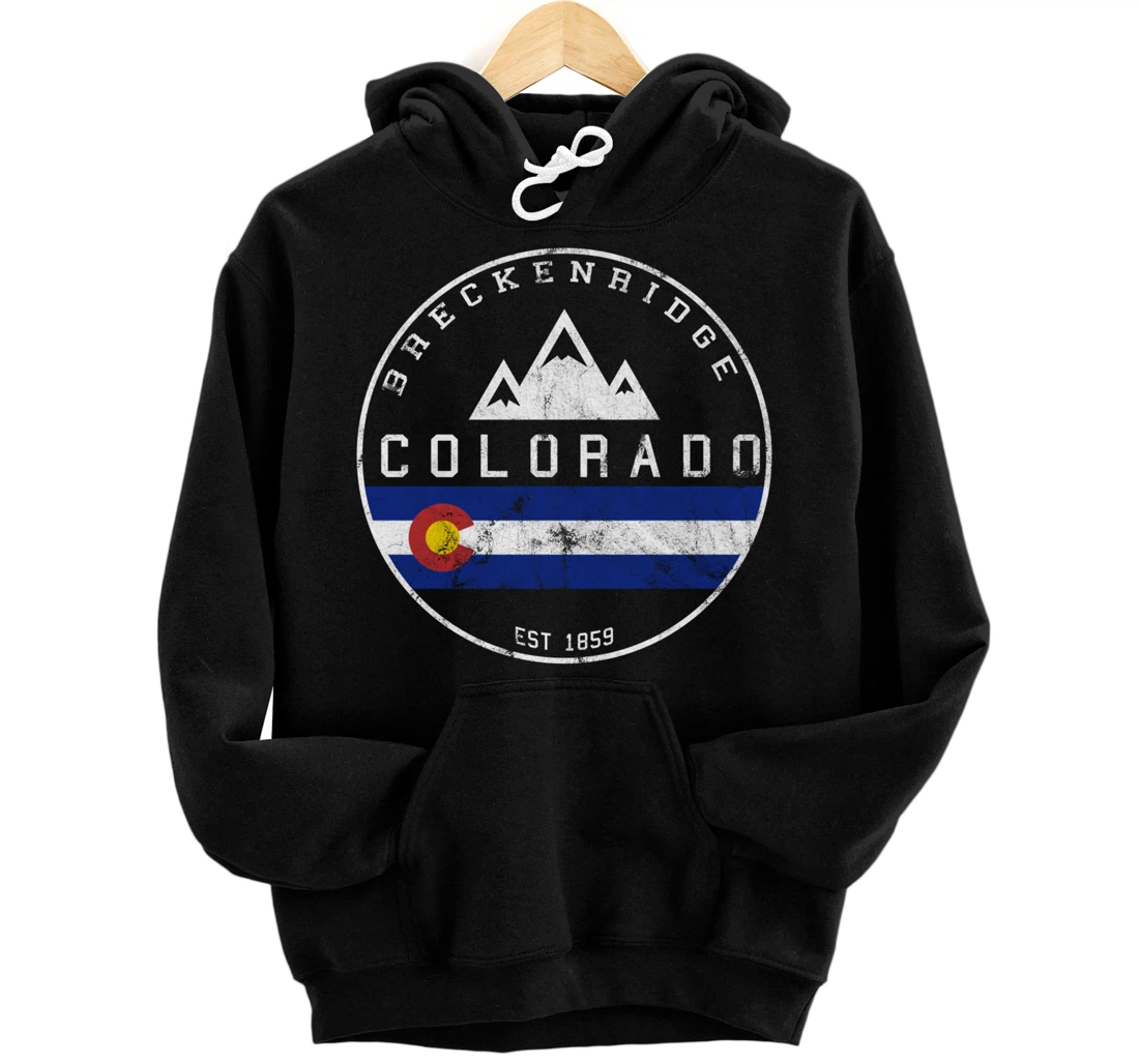 Breckenridge Colorado Flag Hoodie Hoodie - Snowboard Pullover Hoodie