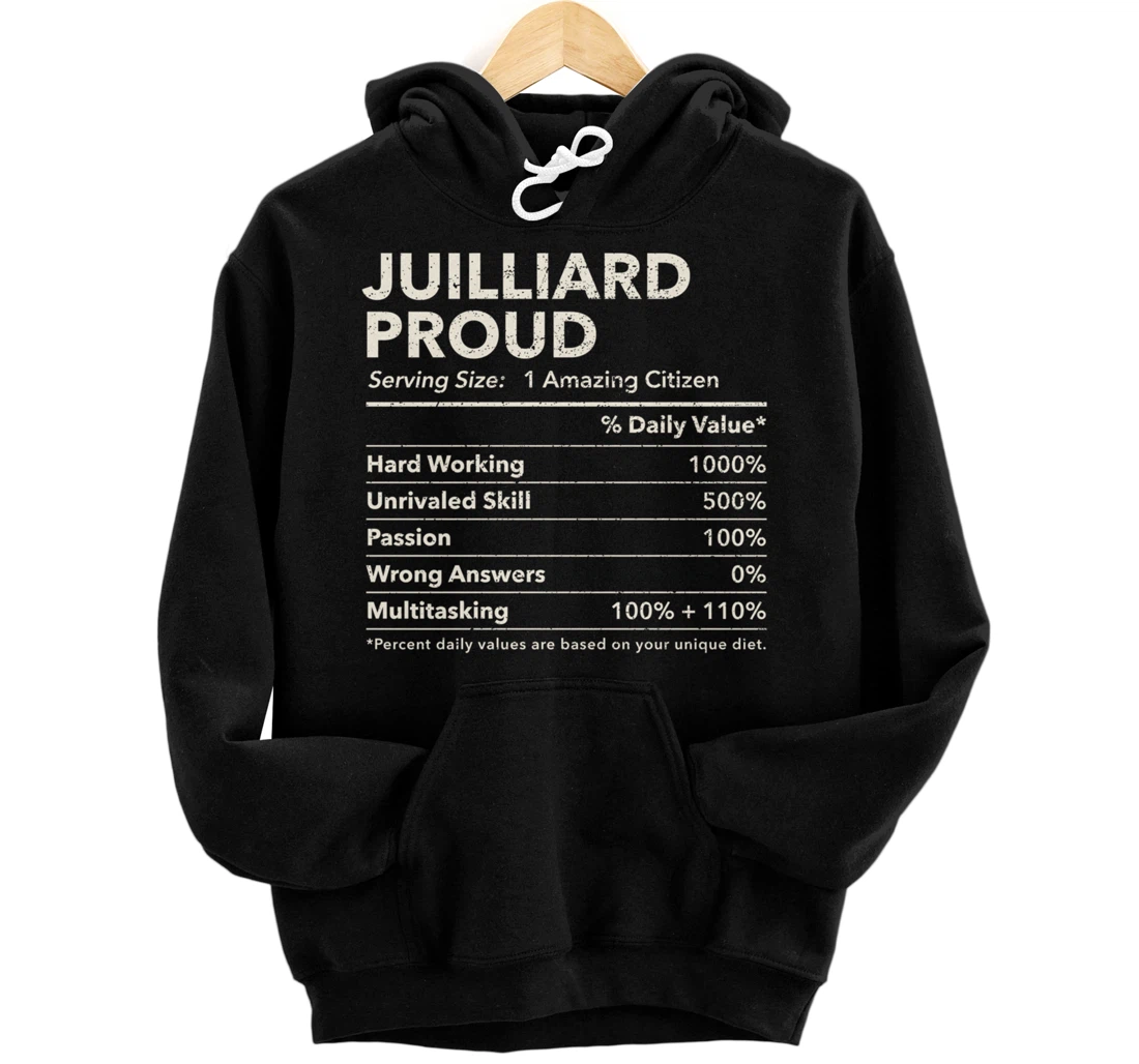 Juilliard, Texas Proud Nutrition Facts Pullover Hoodie