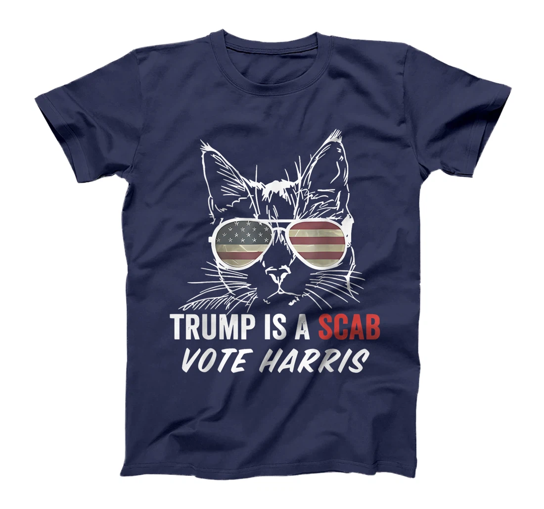Trump is a SCAB Vote Harris Cat Lady T-Shirt