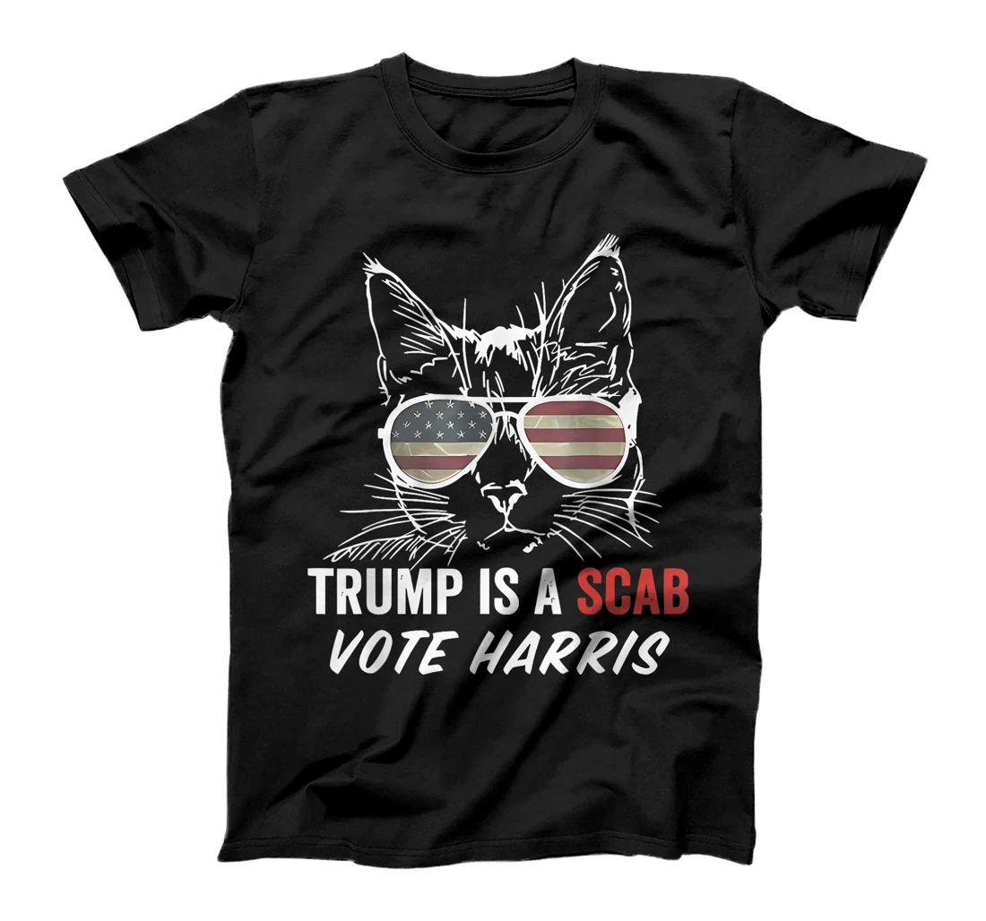 Trump is a SCAB Vote Harris Cat Lady T-Shirt