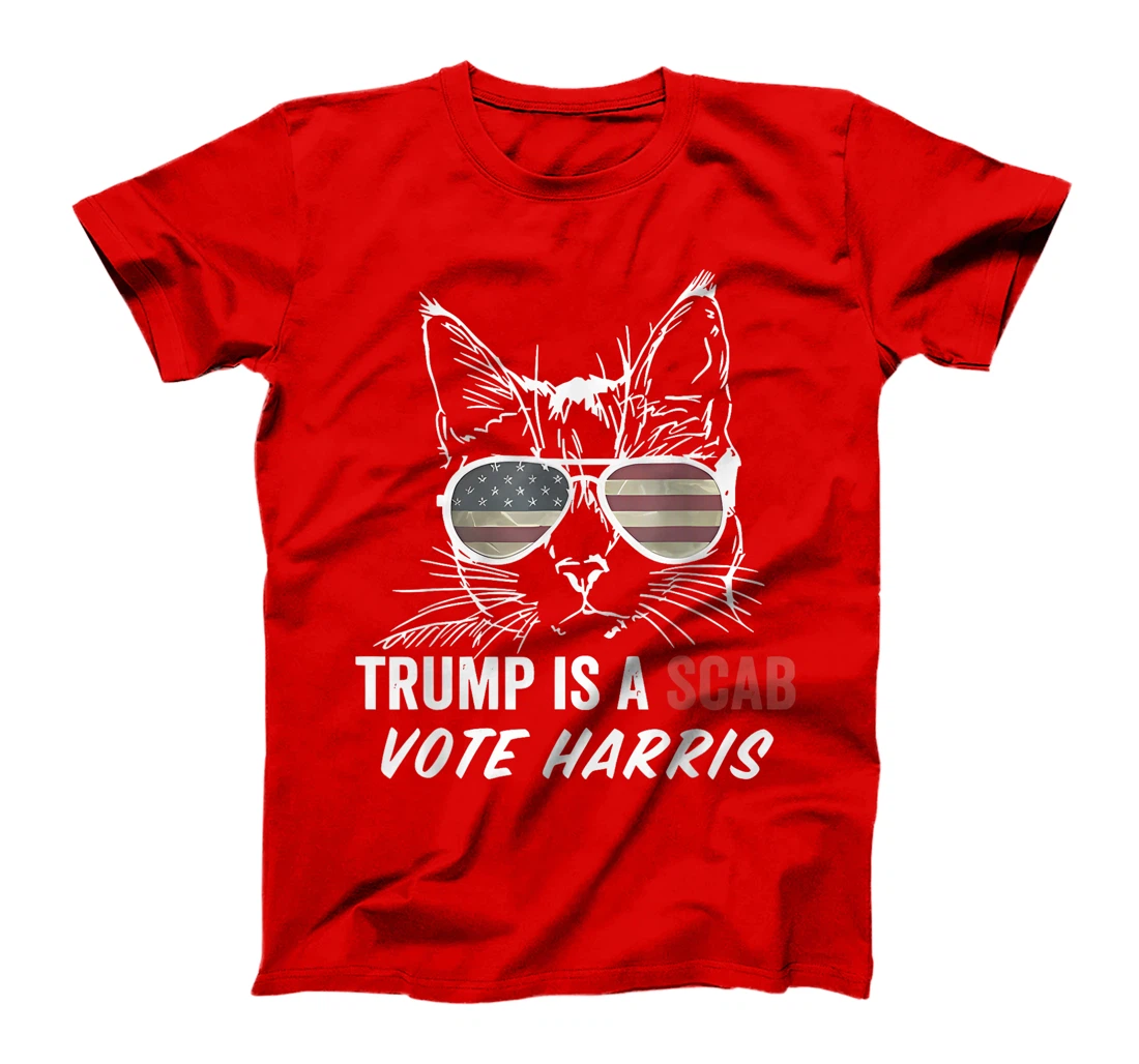 Trump is a SCAB Vote Harris Cat Lady T-Shirt