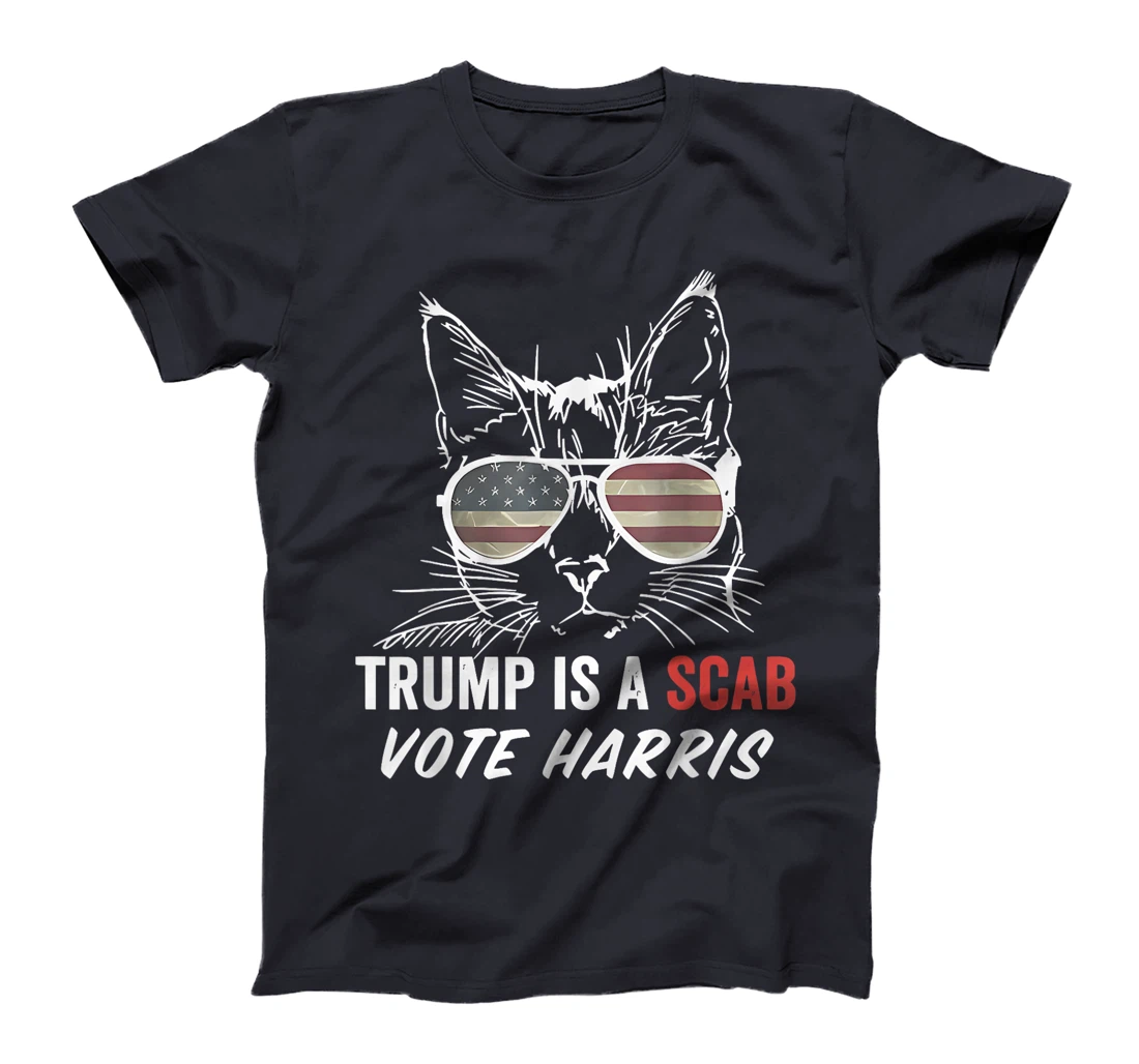 Trump is a SCAB Vote Harris Cat Lady T-Shirt