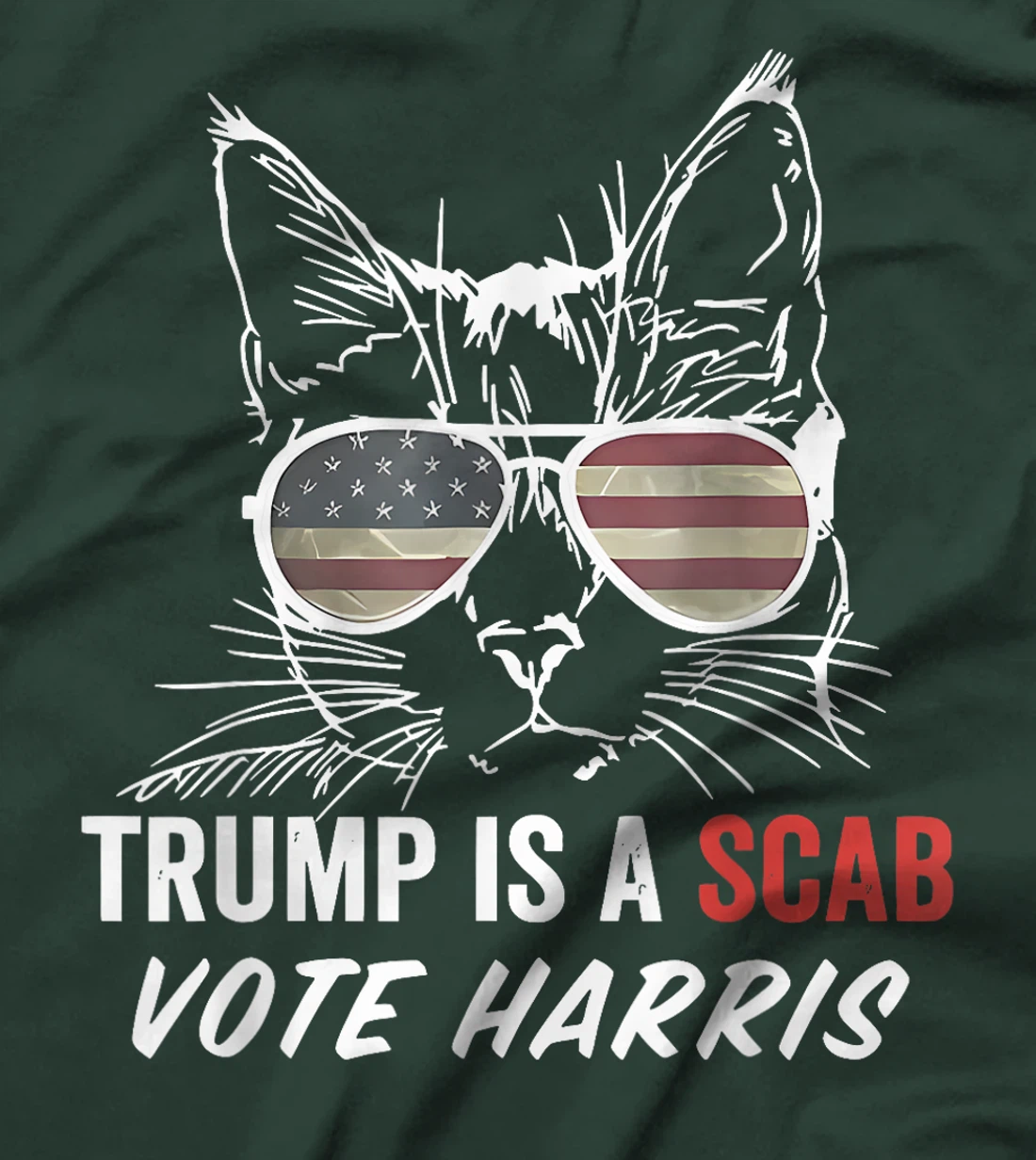 Trump is a SCAB Vote Harris Cat Lady T-Shirt