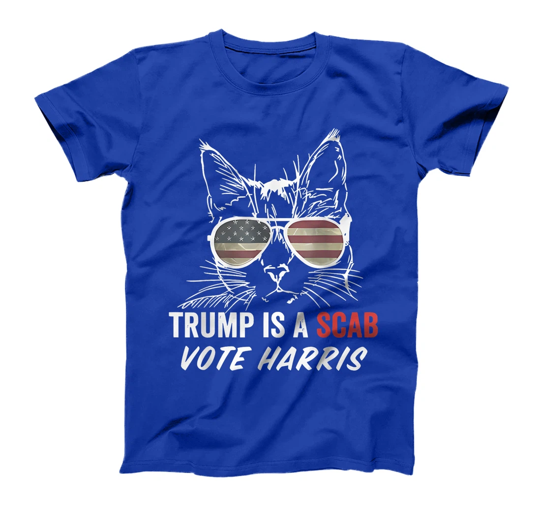 Trump is a SCAB Vote Harris Cat Lady T-Shirt