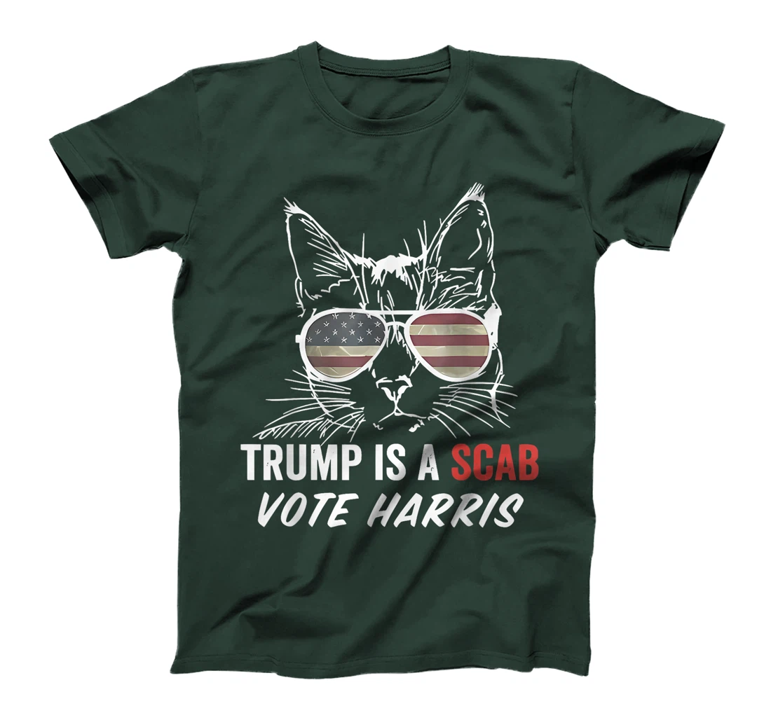 Trump is a SCAB Vote Harris Cat Lady T-Shirt