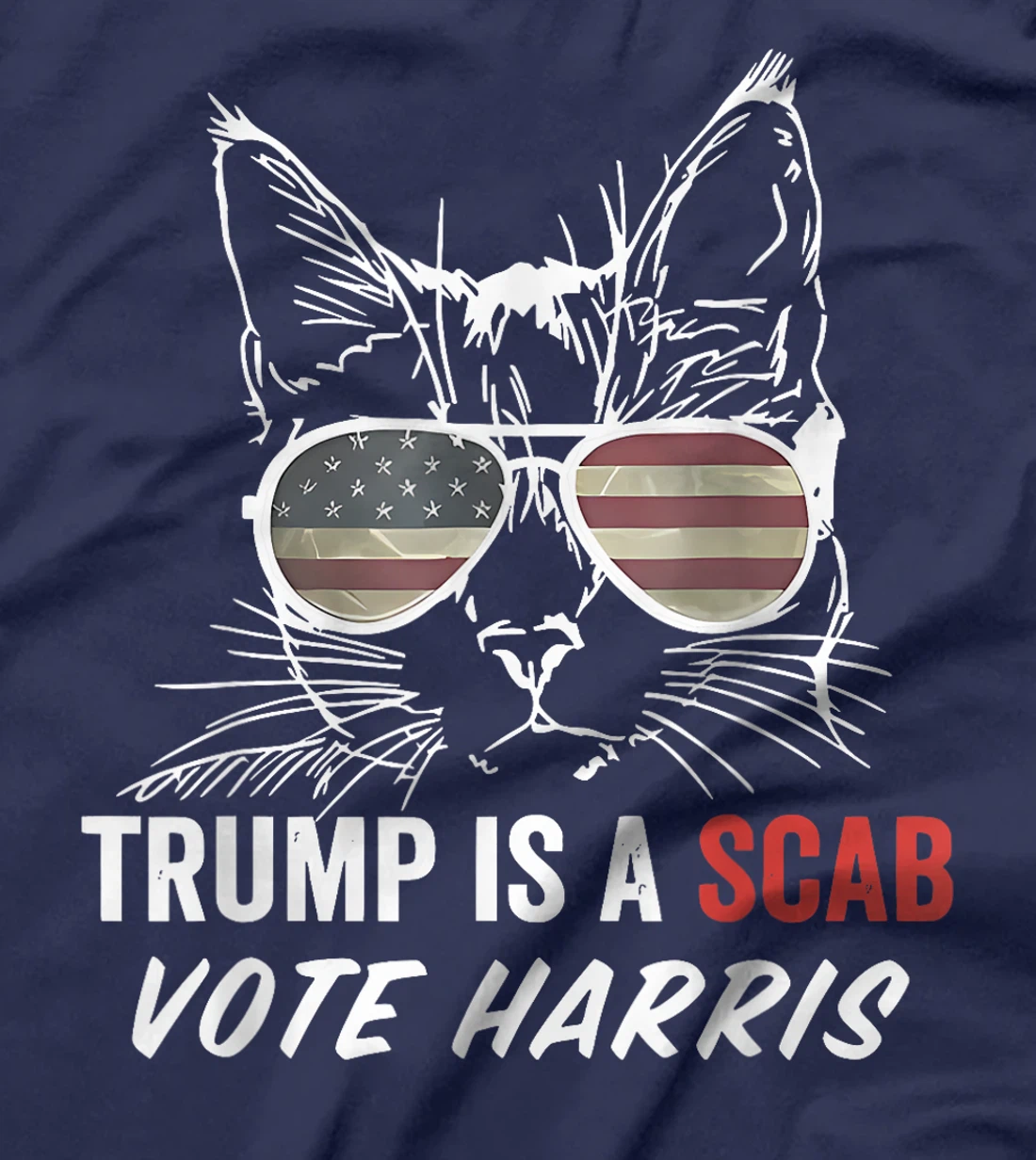 Trump is a SCAB Vote Harris Cat Lady T-Shirt