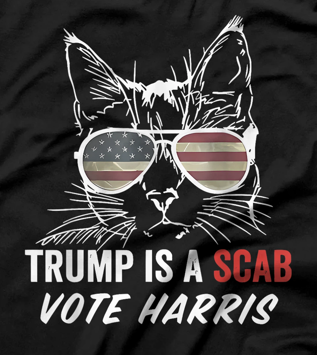 Trump is a SCAB Vote Harris Cat Lady T-Shirt